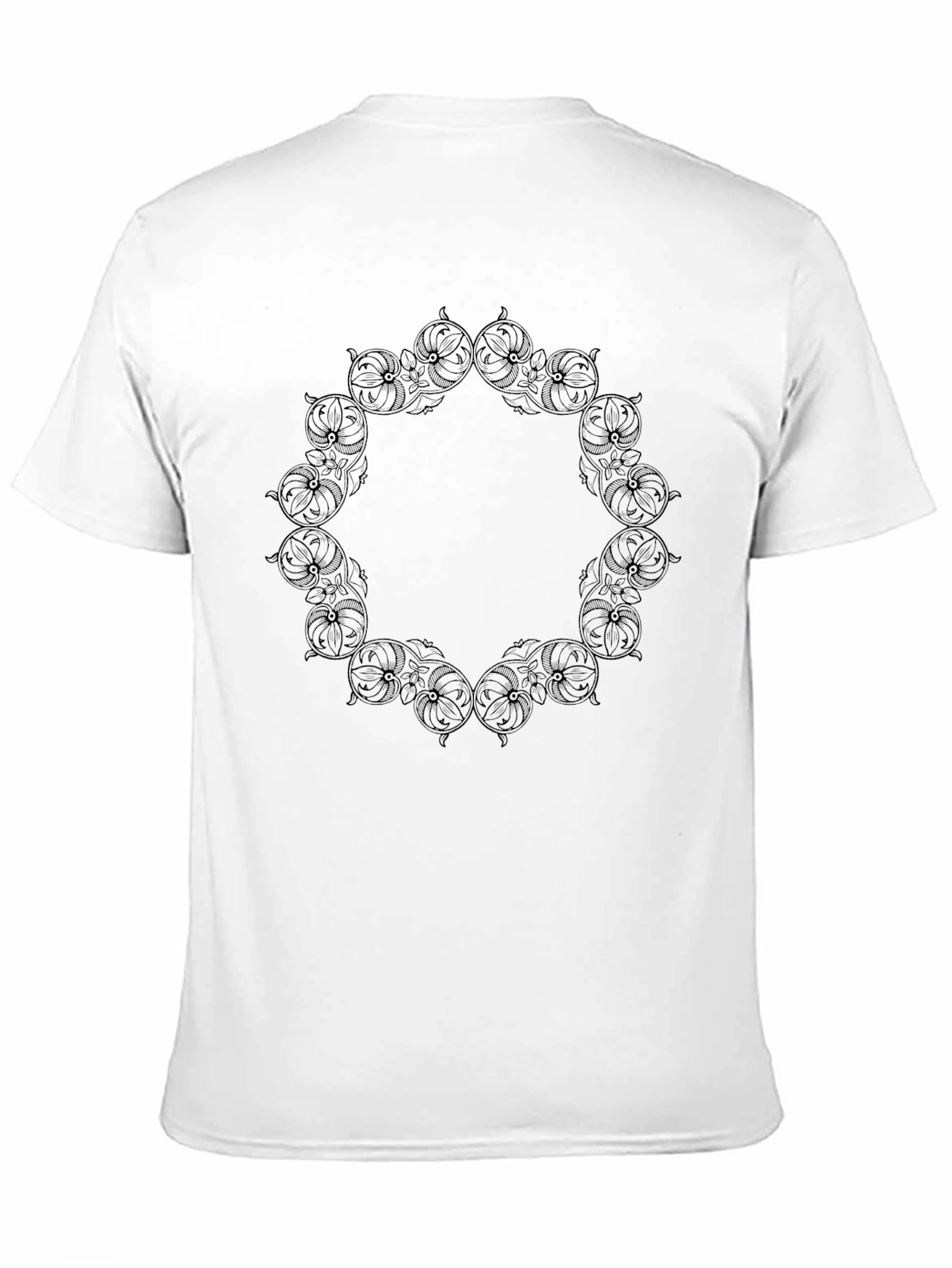 Black Graphic Tee - Ornate Circle Design
