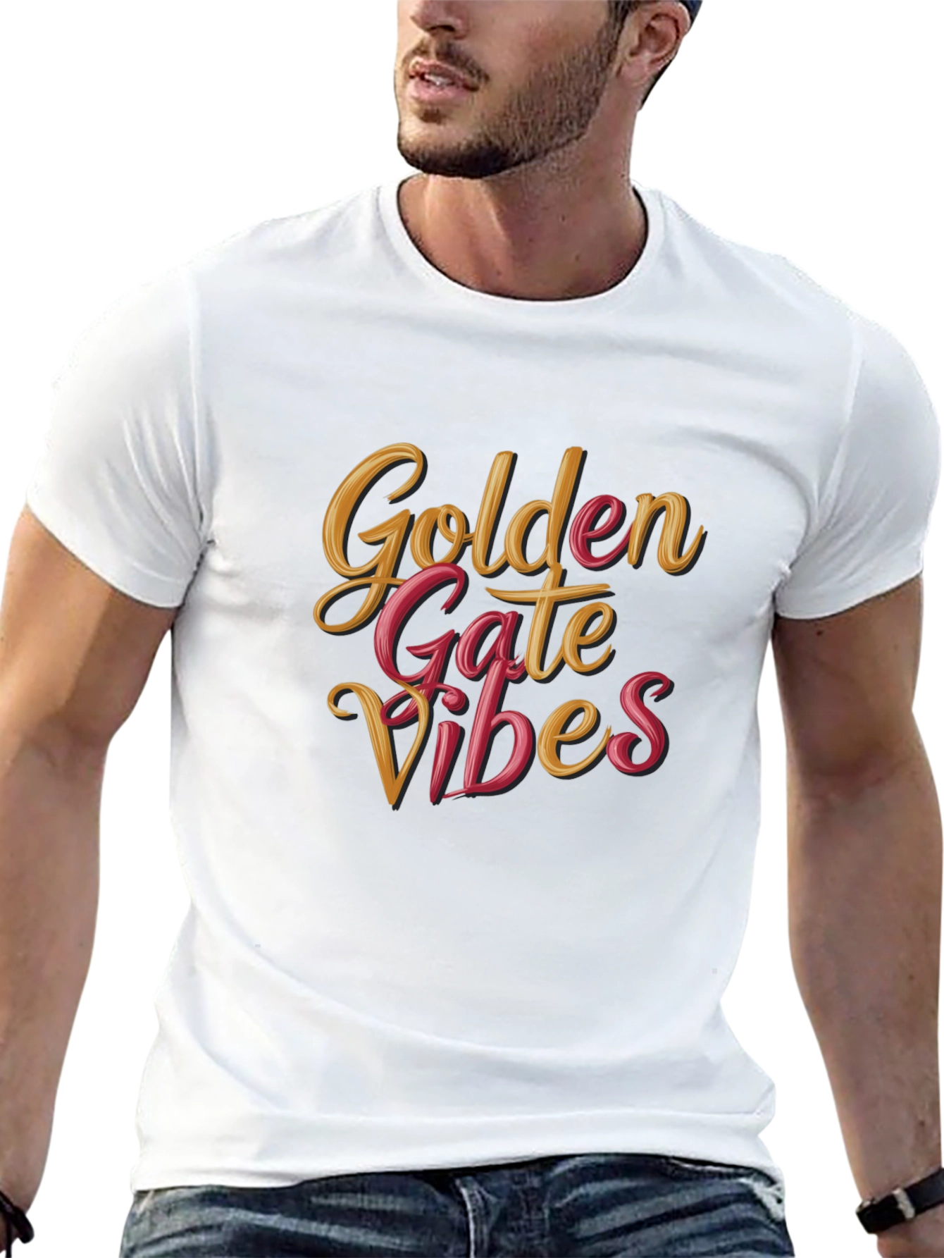 Golden Gate Vibes Black T-Shirt