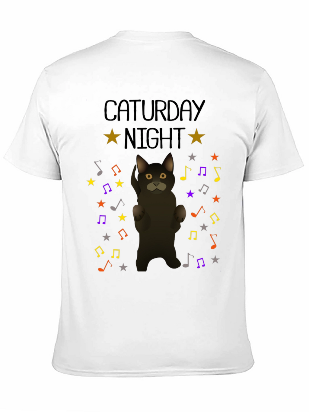 Caturday Night Cat Music Note T-Shirt