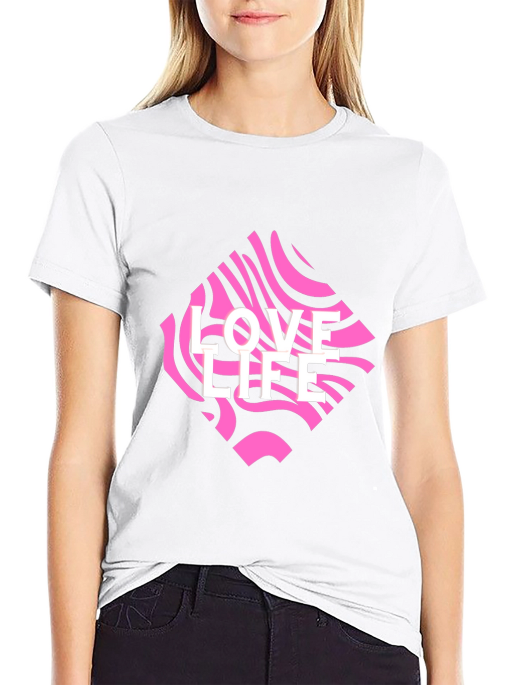 Love Life Graphic Tee - Black Crew Neck