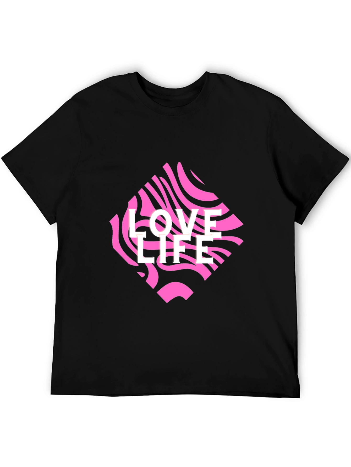 Love Life Graphic Tee - Black Crew Neck