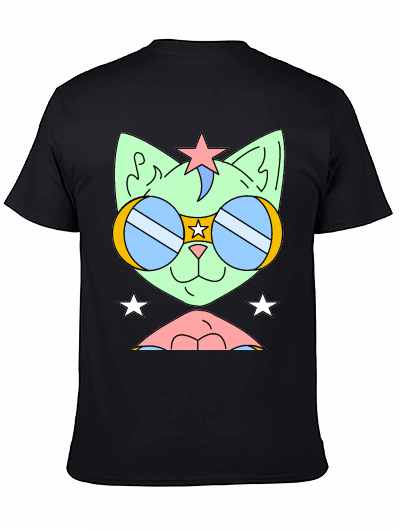 Cool Cat Tee: Retro Star Sunglasses Graphic