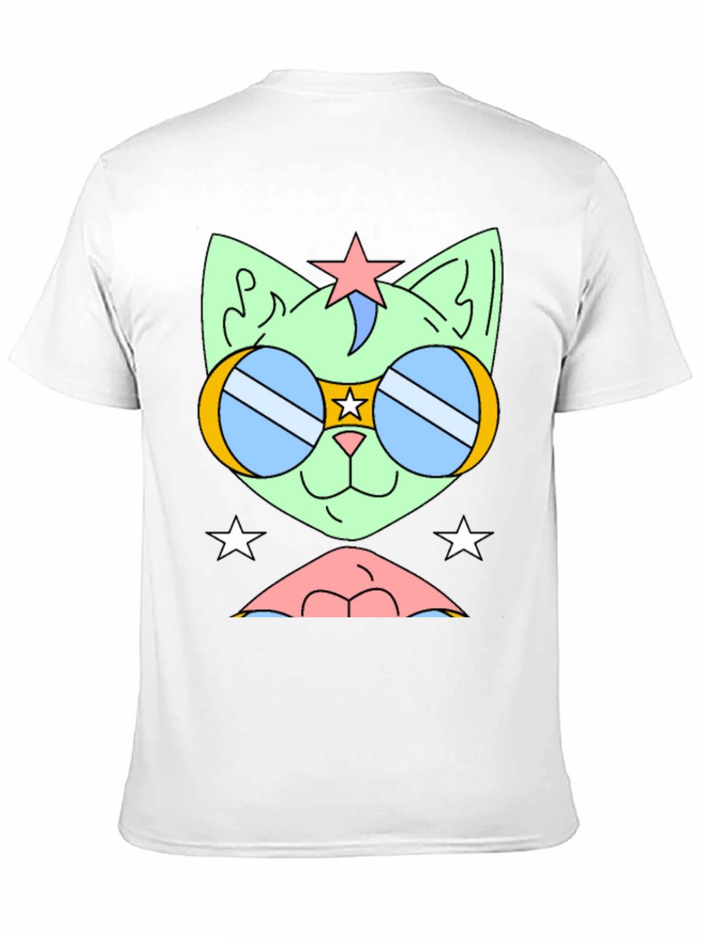 Cool Cat Tee: Retro Star Sunglasses Graphic