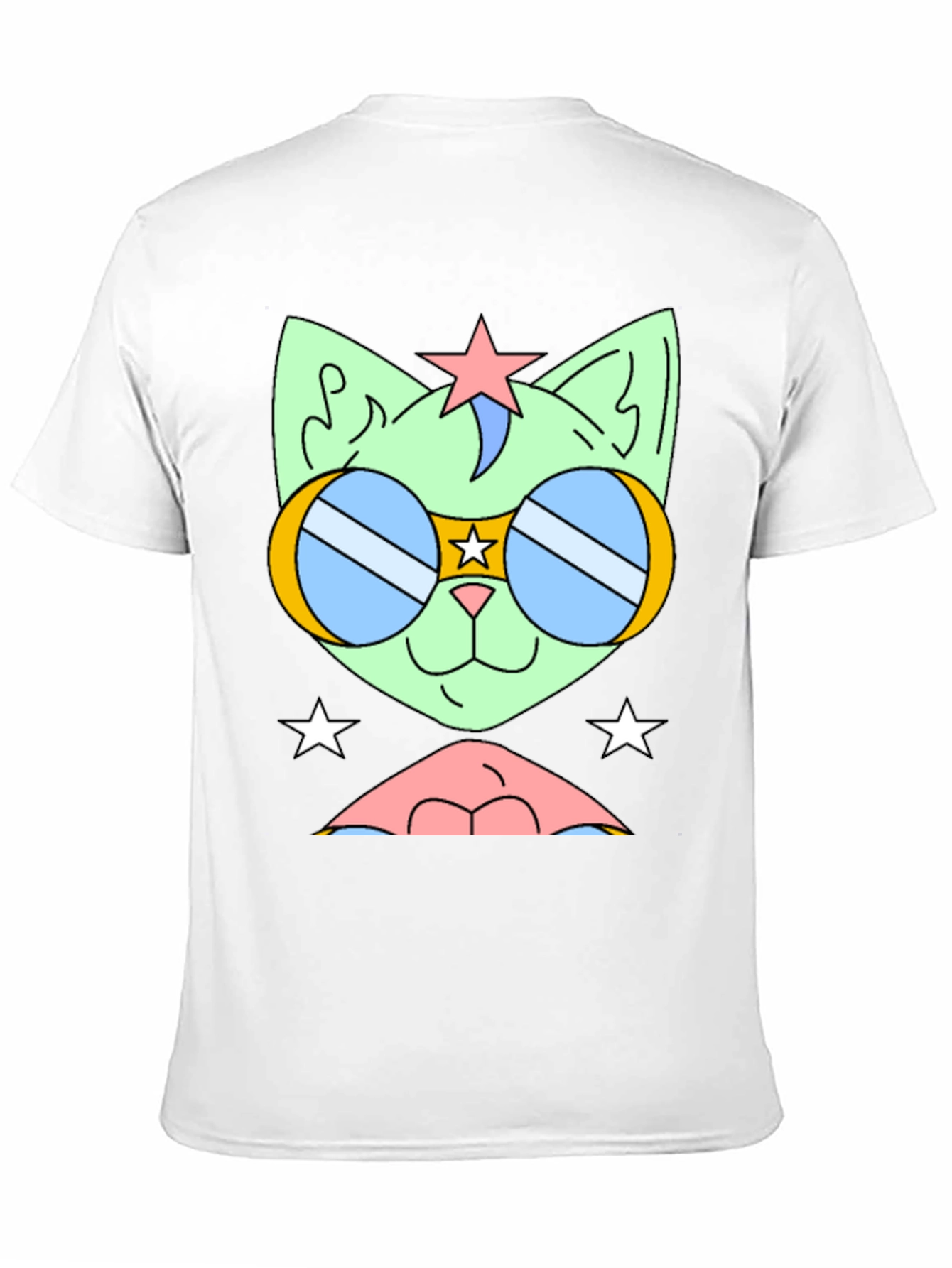 Cool Cat Tee: Retro Star Sunglasses Graphic