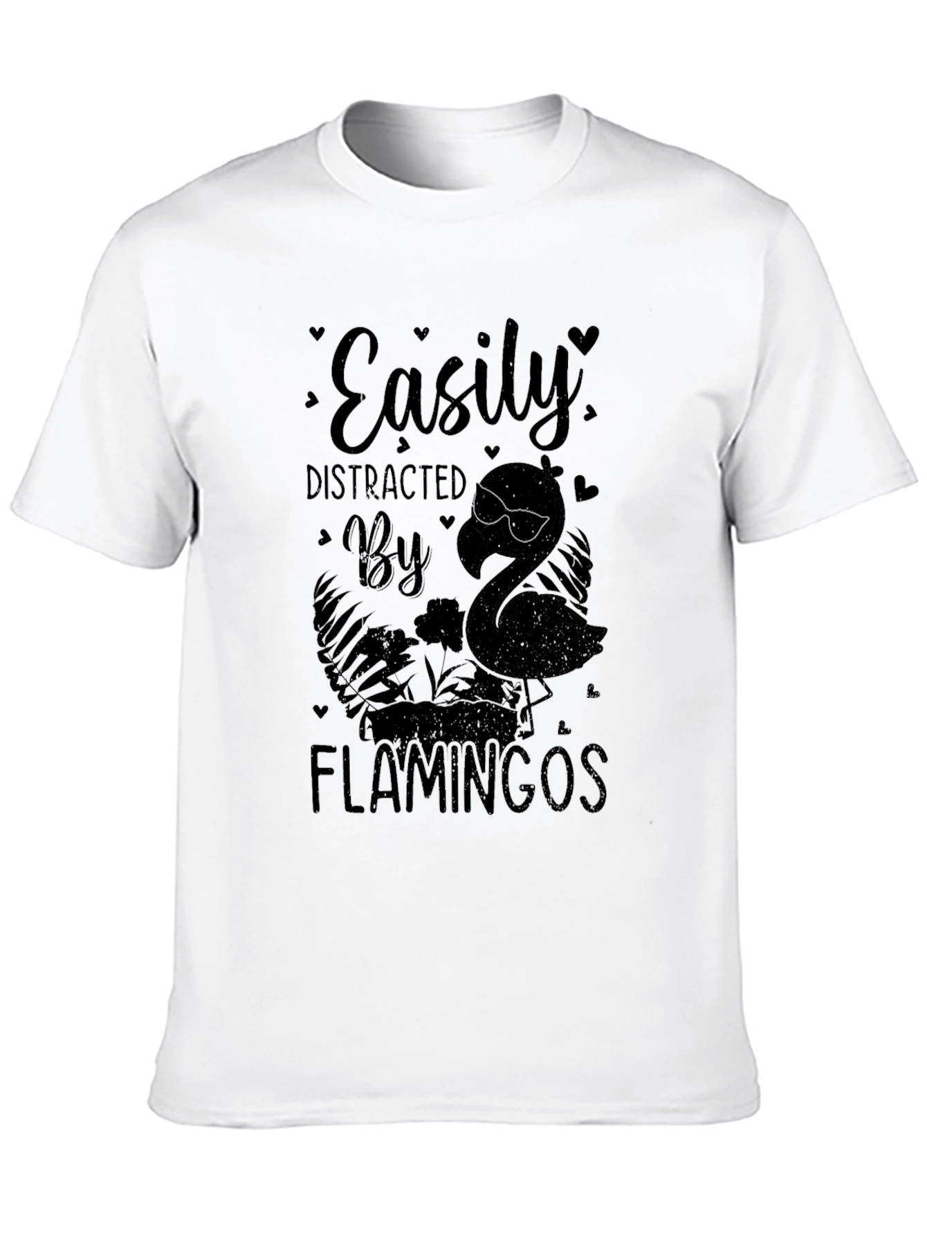 Easily Distracted By Flamingos Graphic T-Shirt