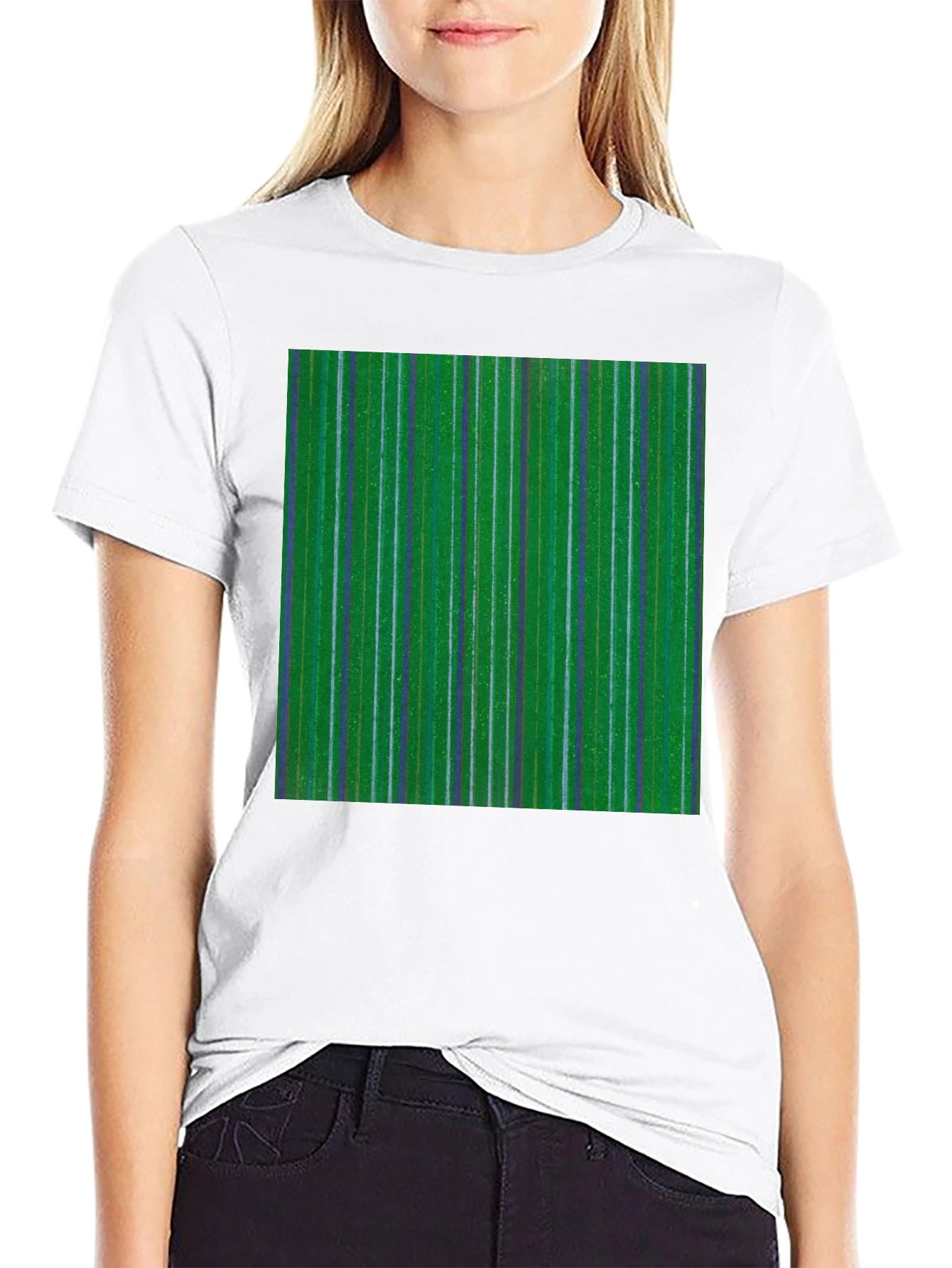 Striped Green Graphic Tee