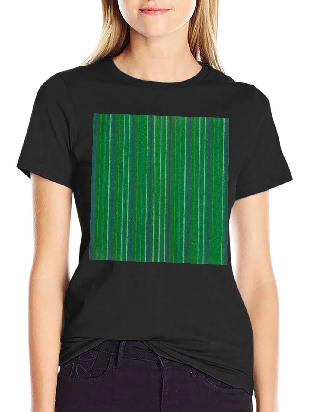 Striped Green Graphic Tee