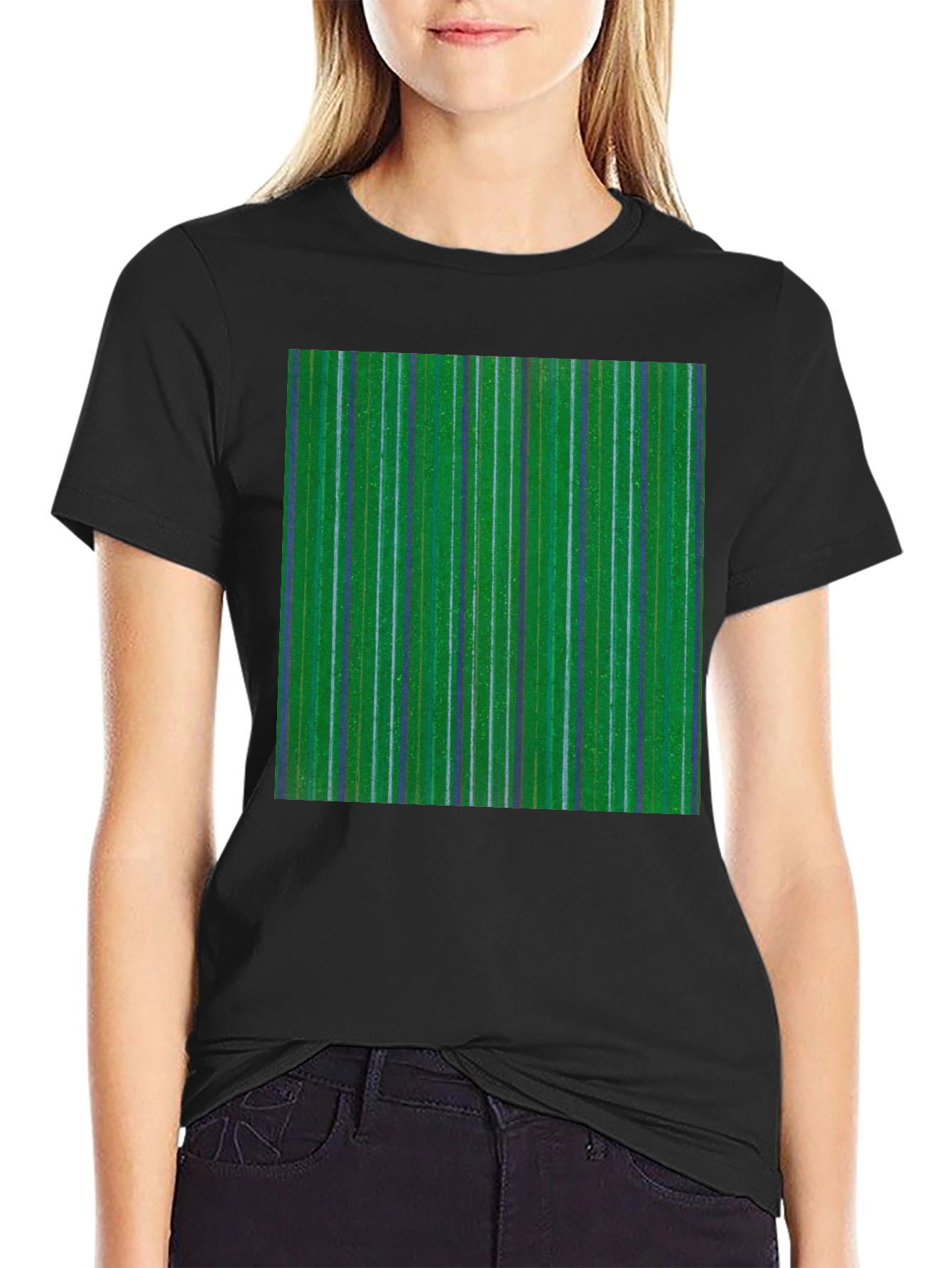 Striped Green Graphic Tee