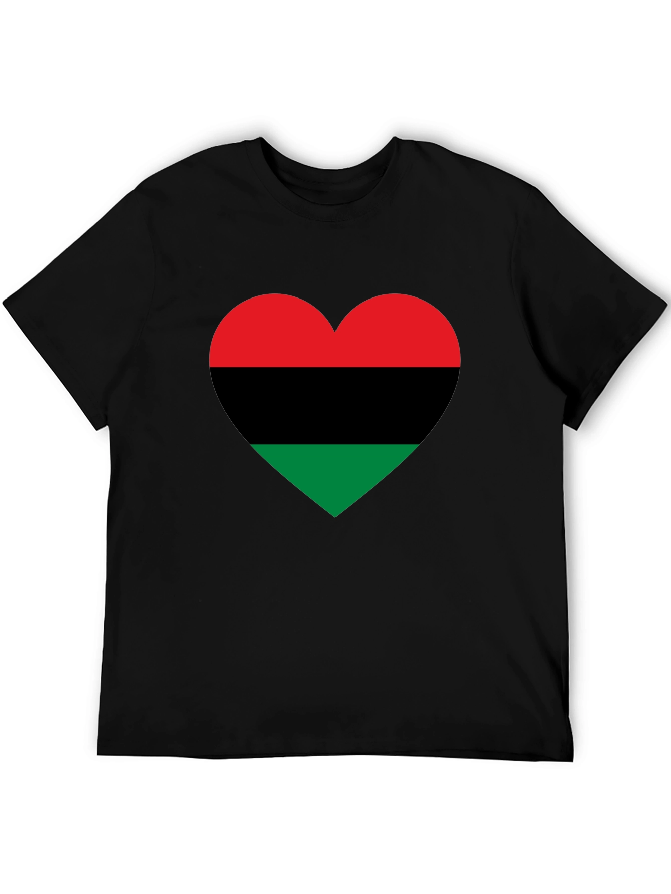 Pan-African Flag Heart T-Shirt - Black Pride