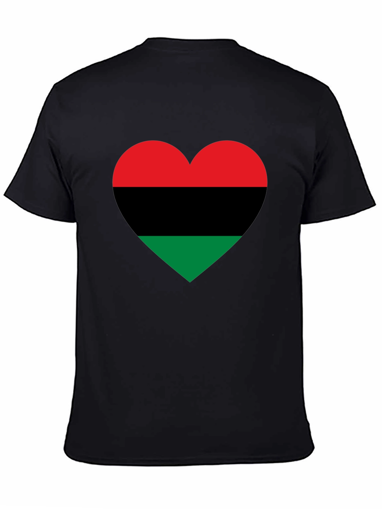 Pan-African Flag Heart T-Shirt - Black Pride