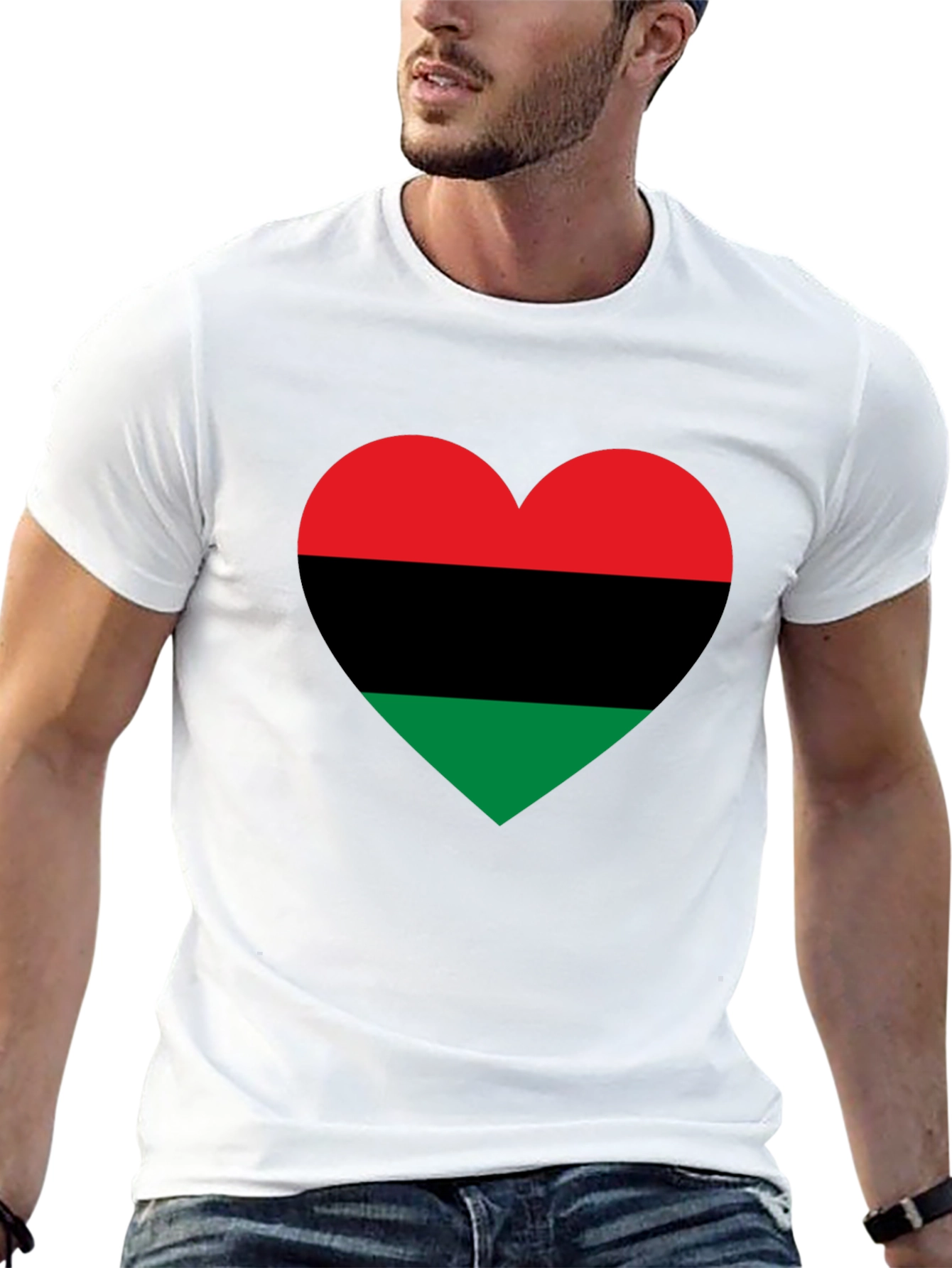 Pan-African Flag Heart T-Shirt - Black Pride