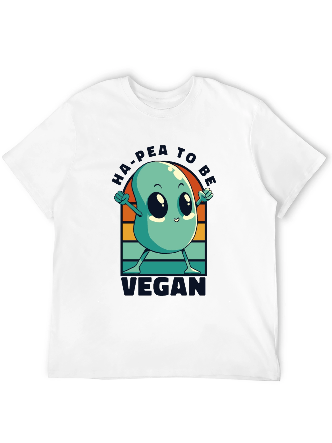 Ha-Pea to be Vegan T-Shirt -  Black