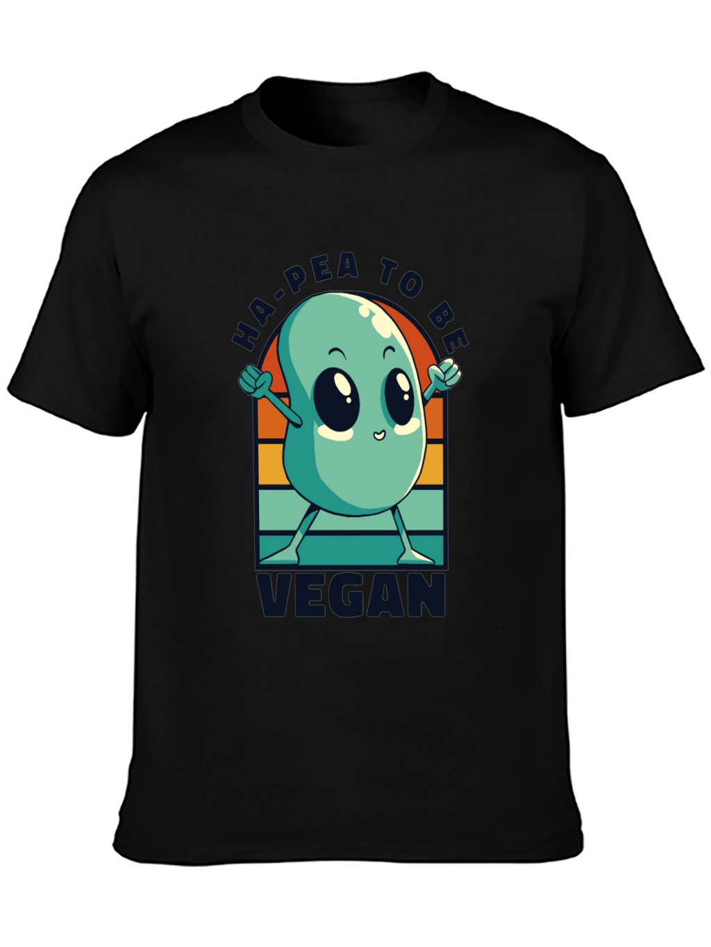 Ha-Pea to be Vegan T-Shirt -  Black