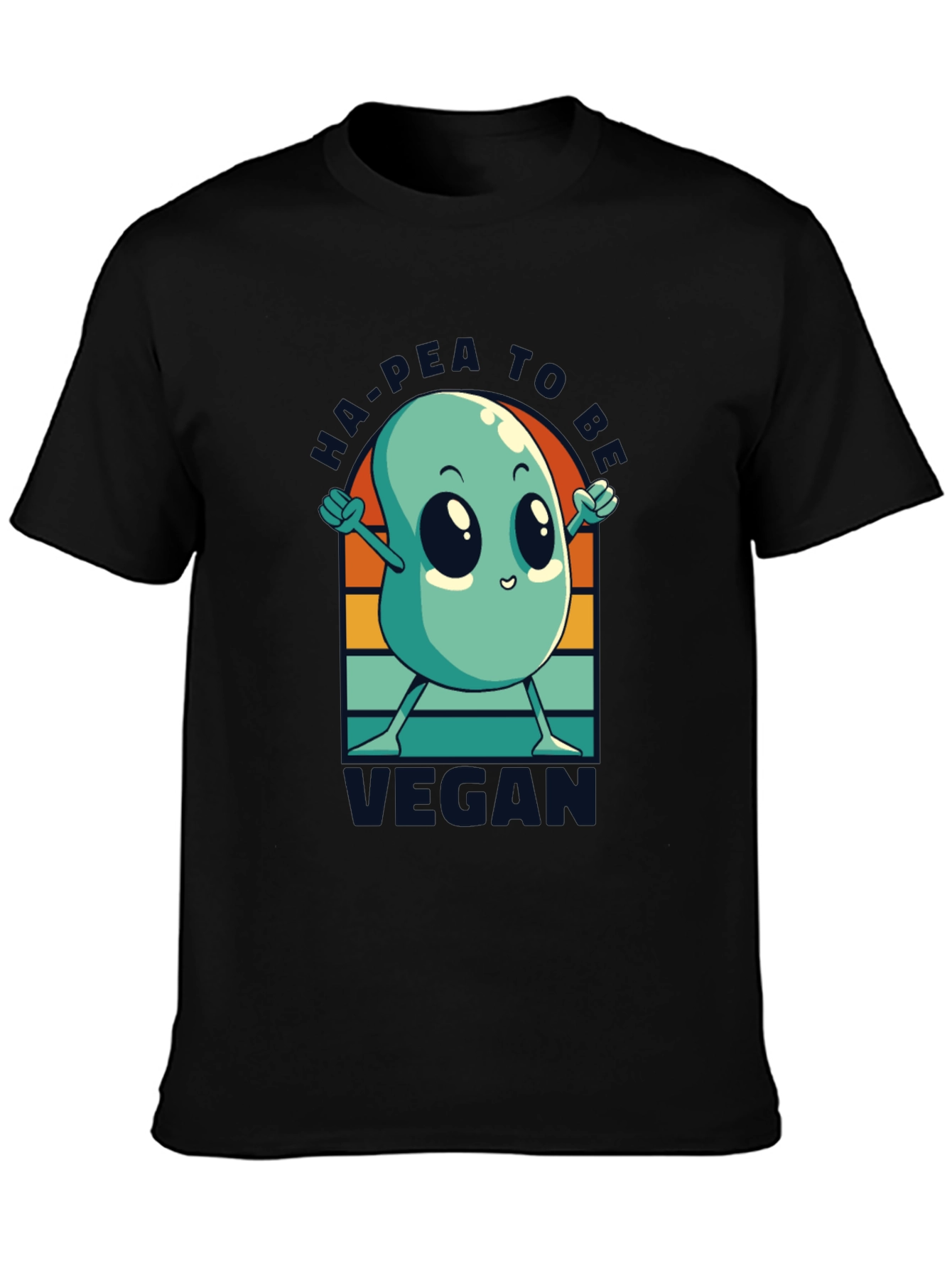 Ha-Pea to be Vegan T-Shirt -  Black