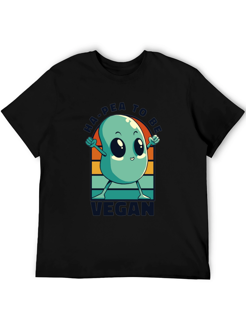 Ha-Pea to be Vegan T-Shirt -  Black