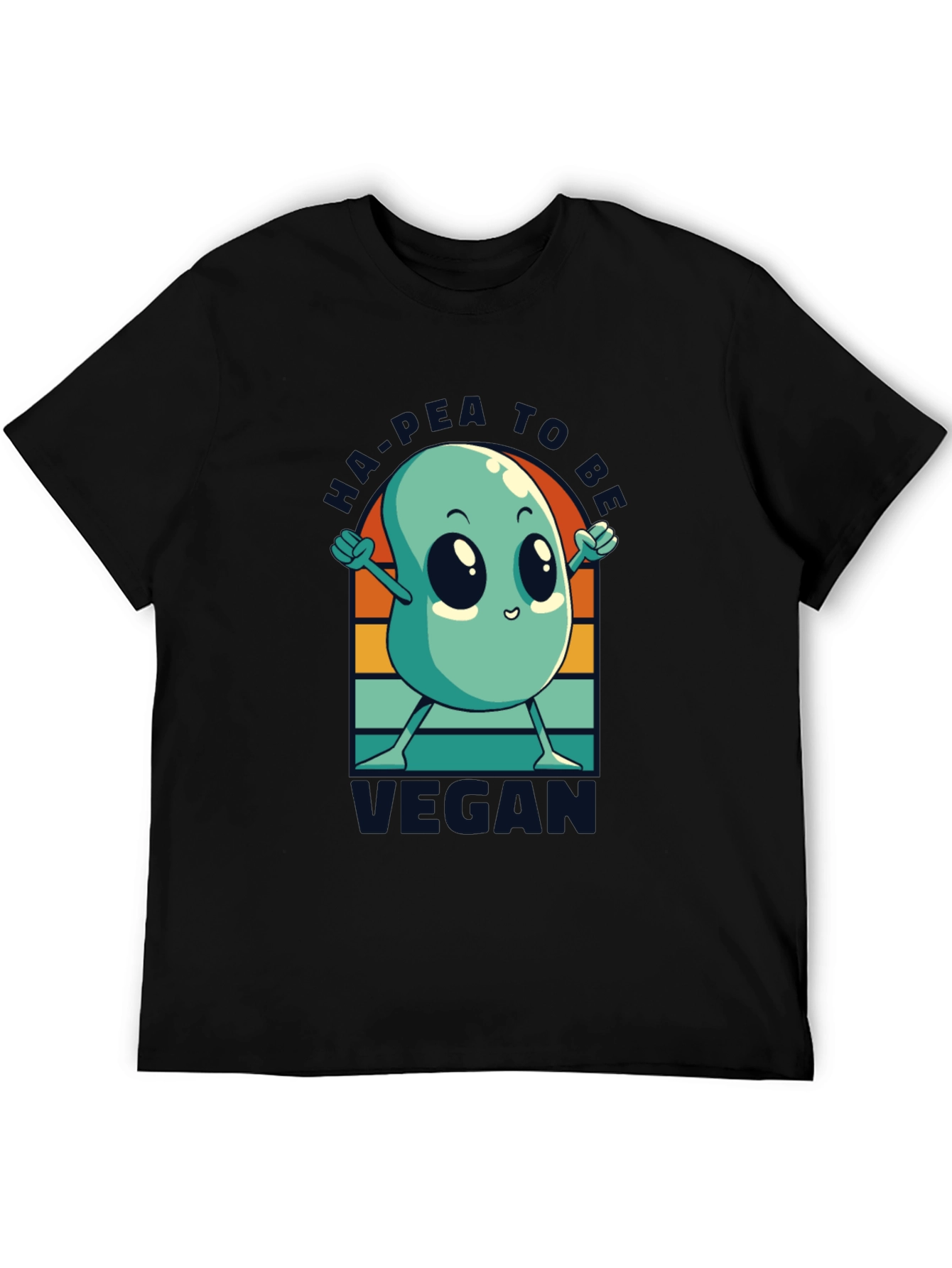 Ha-Pea to be Vegan T-Shirt -  Black