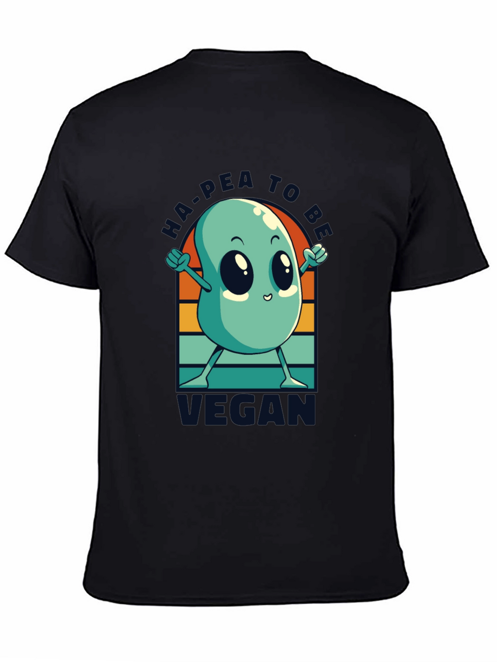 Ha-Pea to be Vegan T-Shirt -  Black