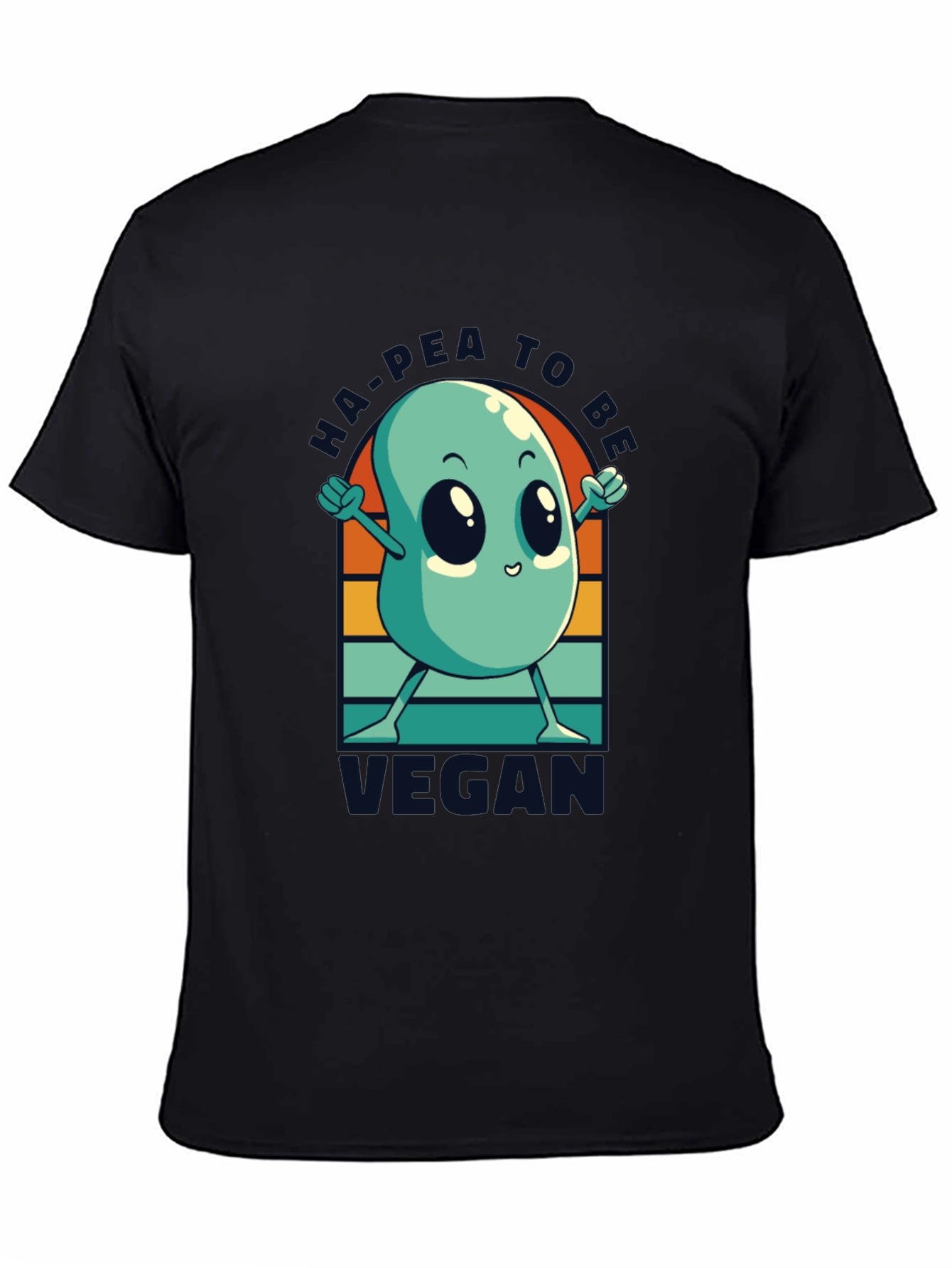 Ha-Pea to be Vegan T-Shirt -  Black