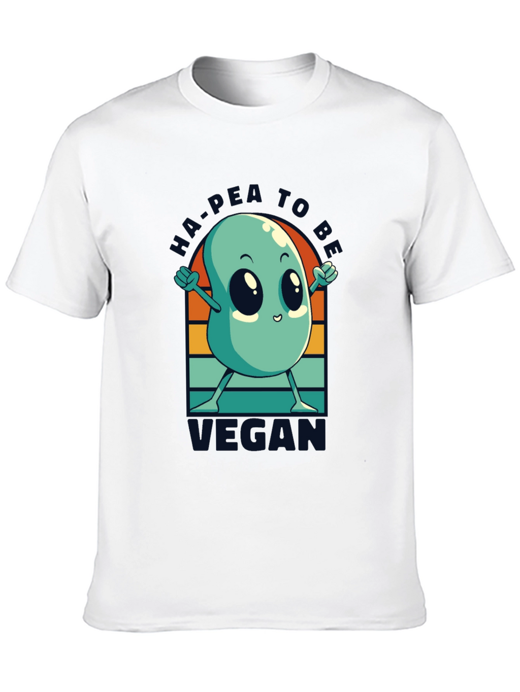 Ha-Pea to be Vegan T-Shirt -  Black