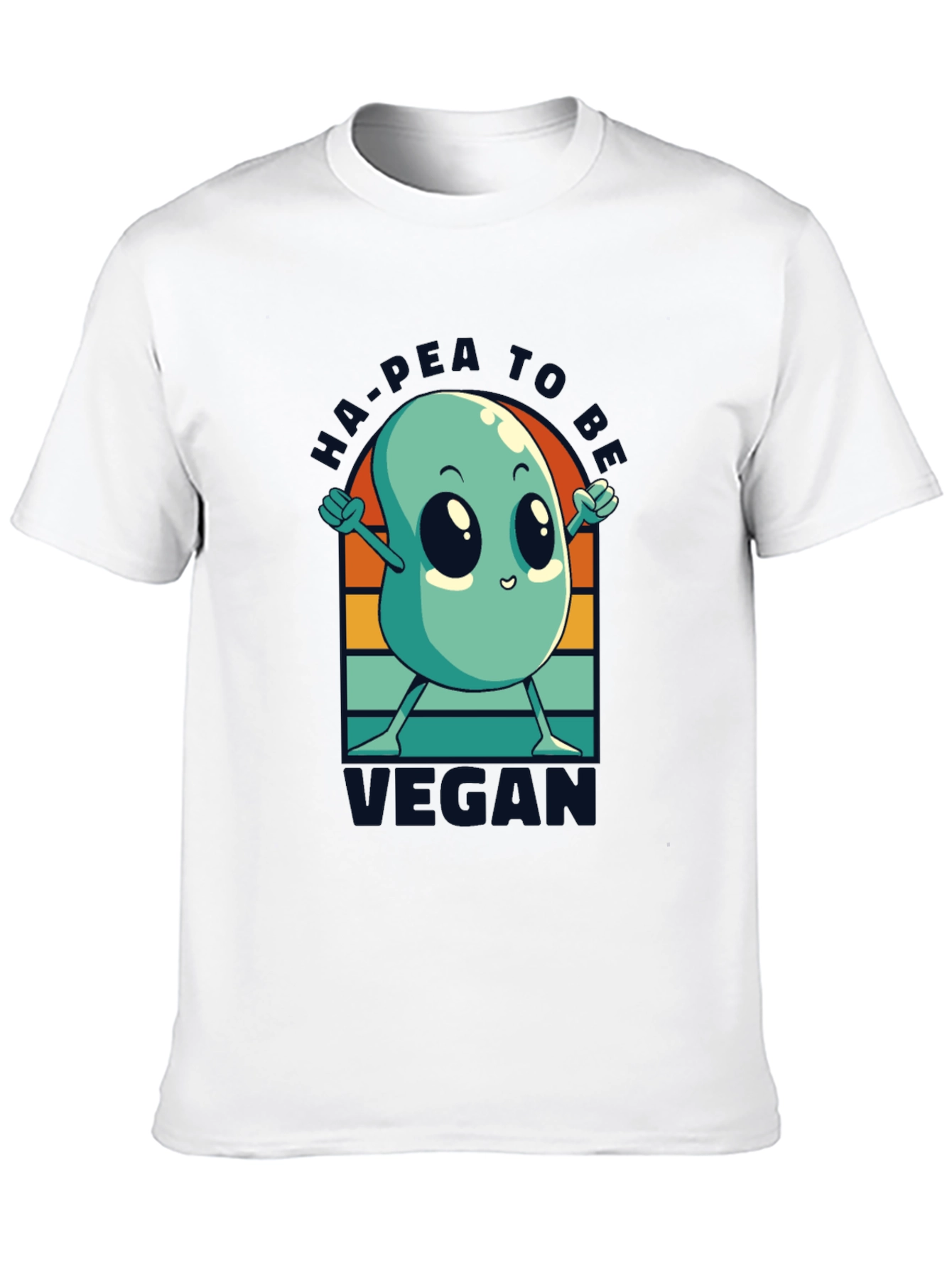 Ha-Pea to be Vegan T-Shirt -  Black