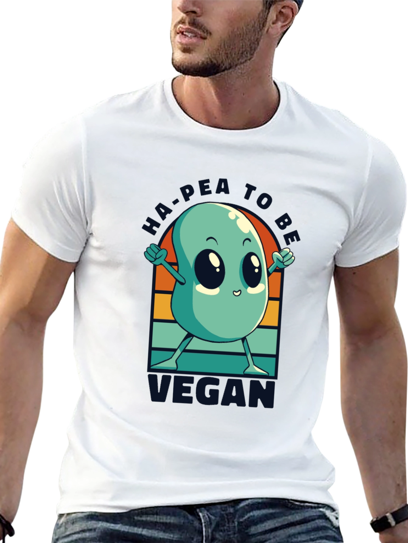 Ha-Pea to be Vegan T-Shirt -  Black