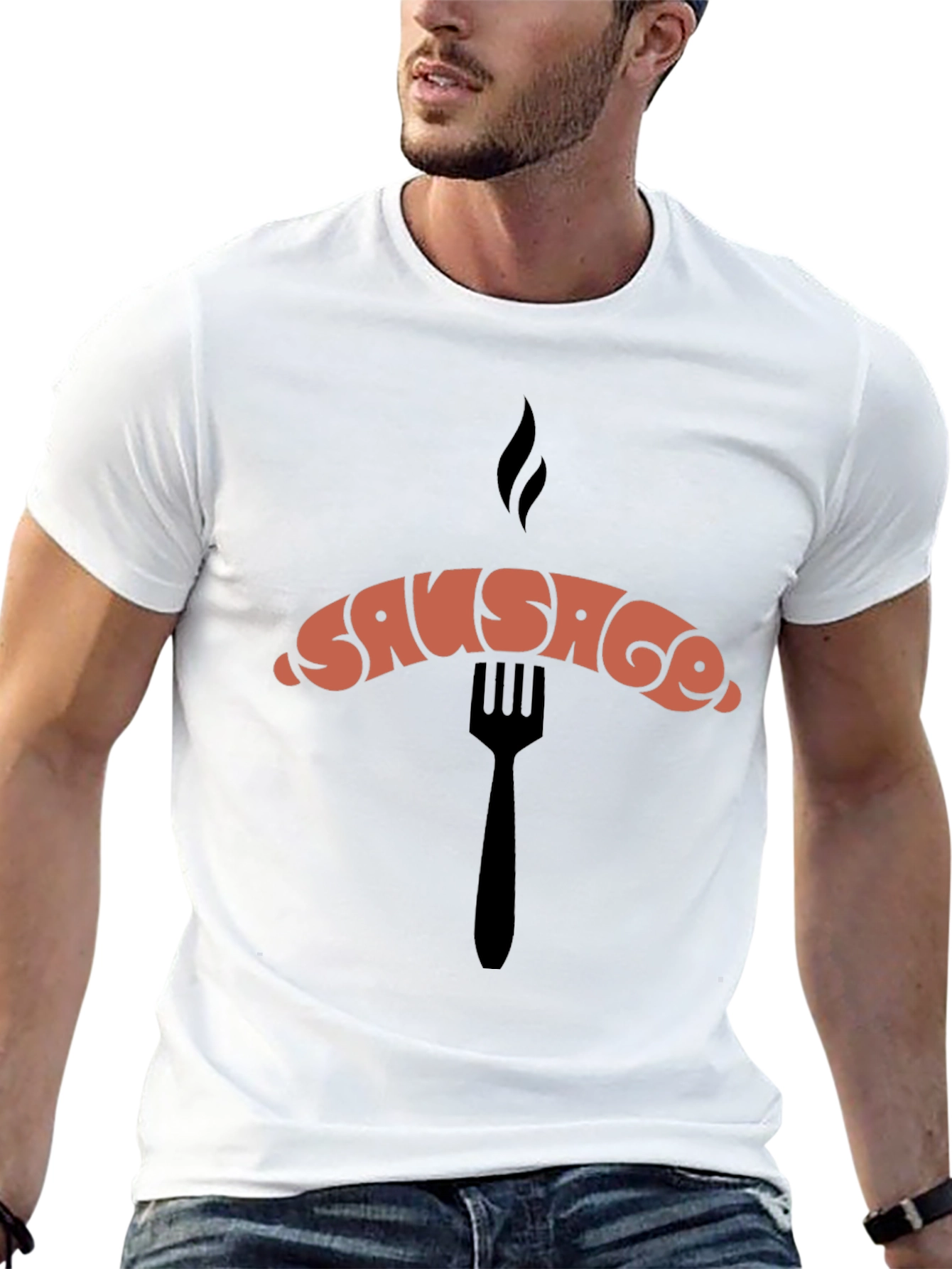 Sausage Graphic Black T-Shirt