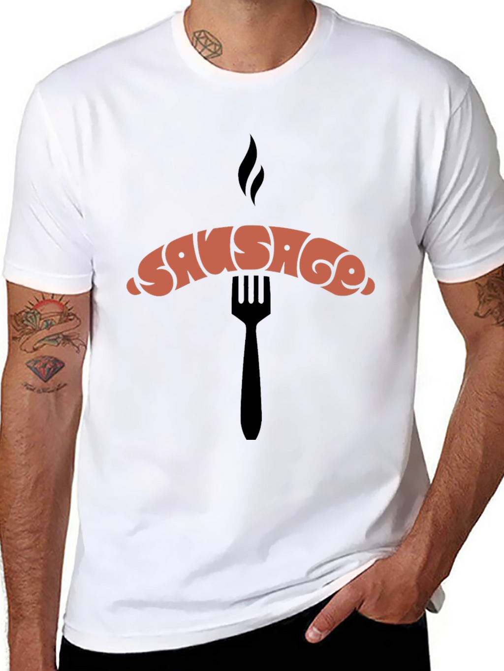 Sausage Graphic Black T-Shirt