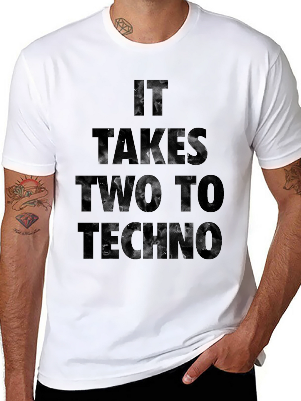 It Takes Two To Techno Black T-Shirt