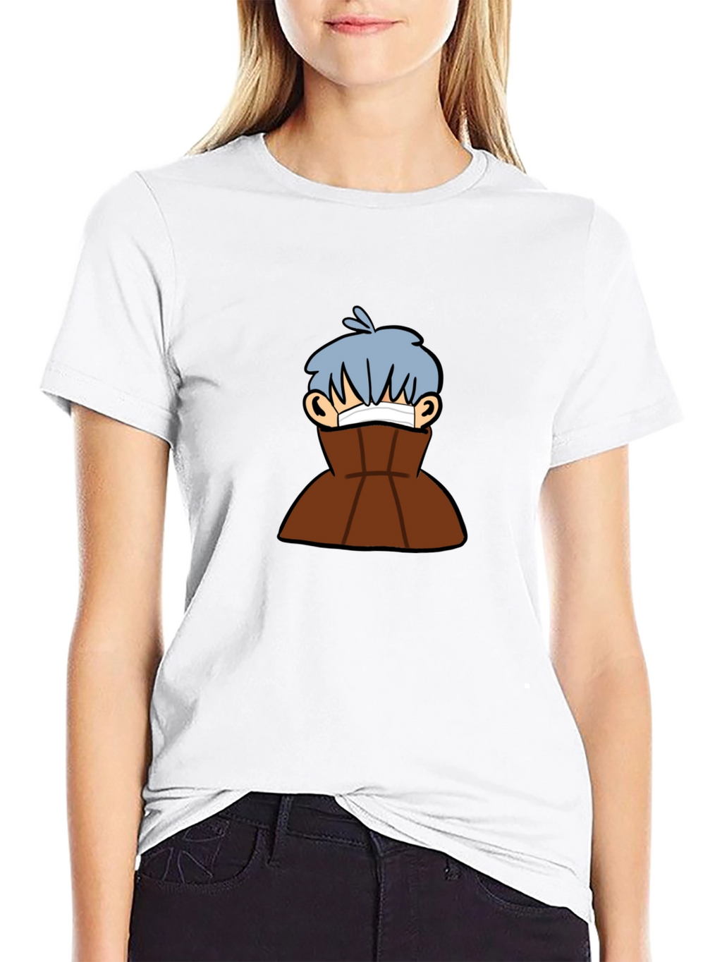 Black Graphic Tee - Cartoon Character