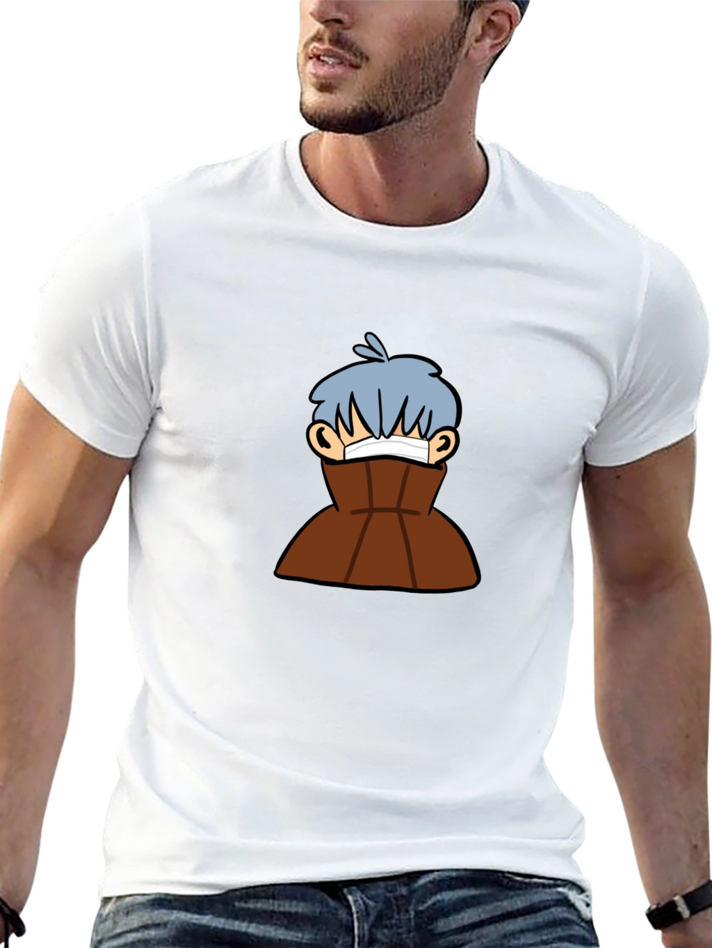 Black Graphic Tee - Cartoon Character