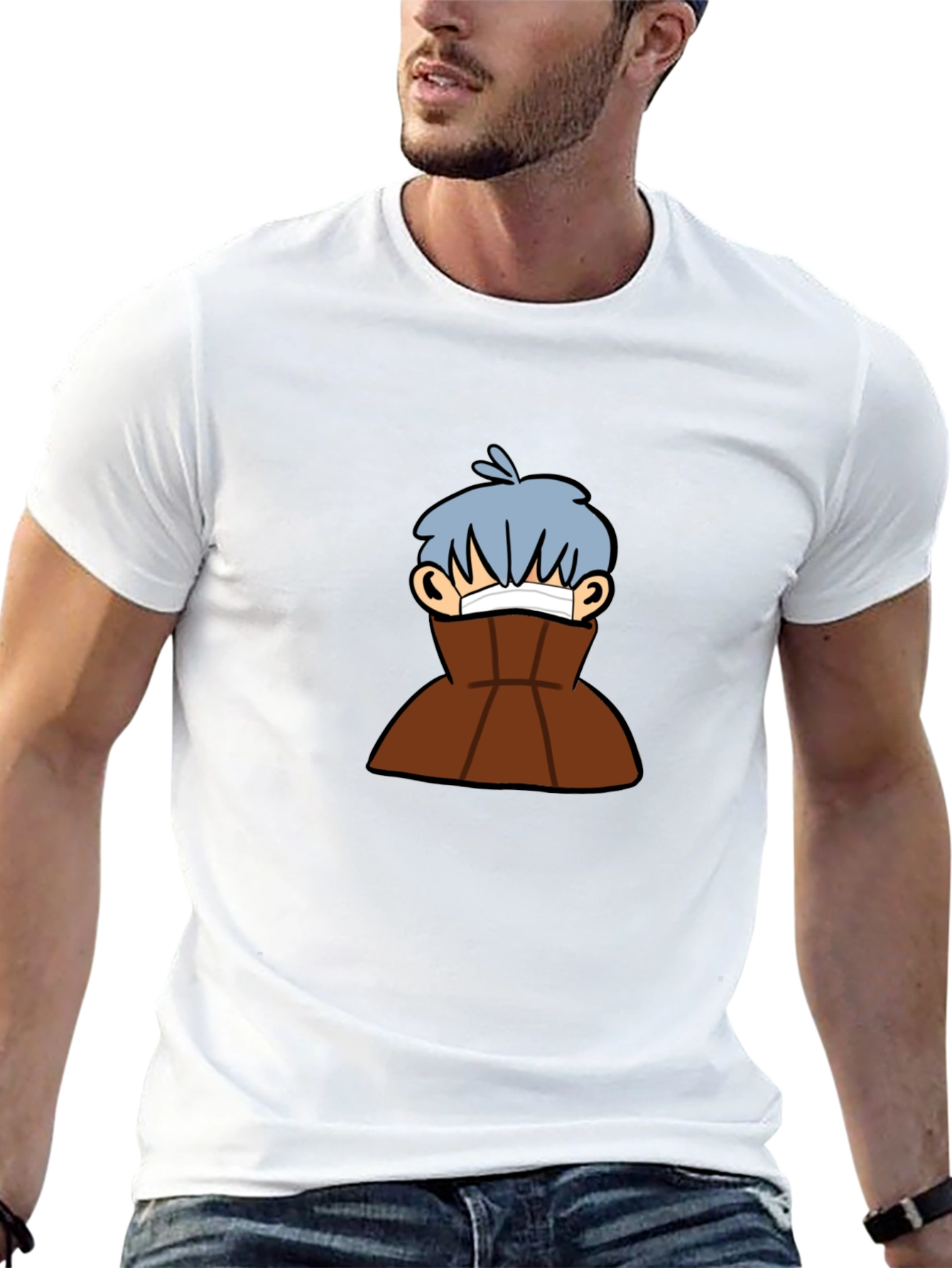 Black Graphic Tee - Cartoon Character