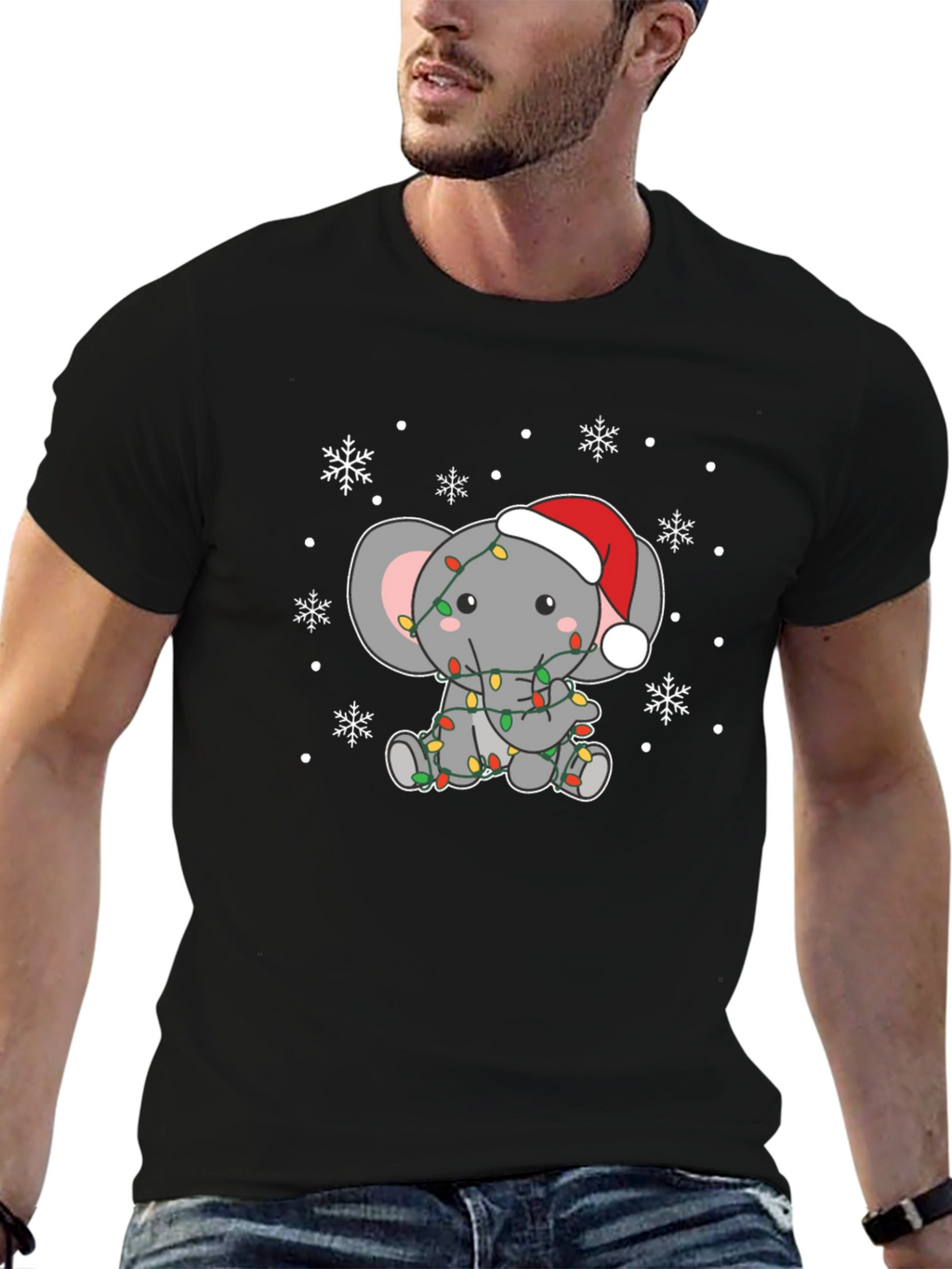 Holiday Elephant Graphic Tee - Christmas T-Shirt
