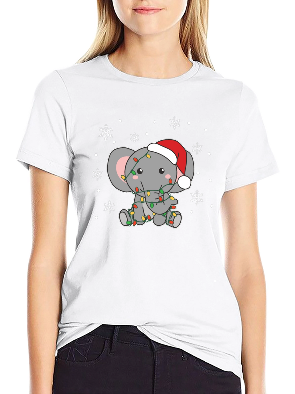 Holiday Elephant Graphic Tee - Christmas T-Shirt