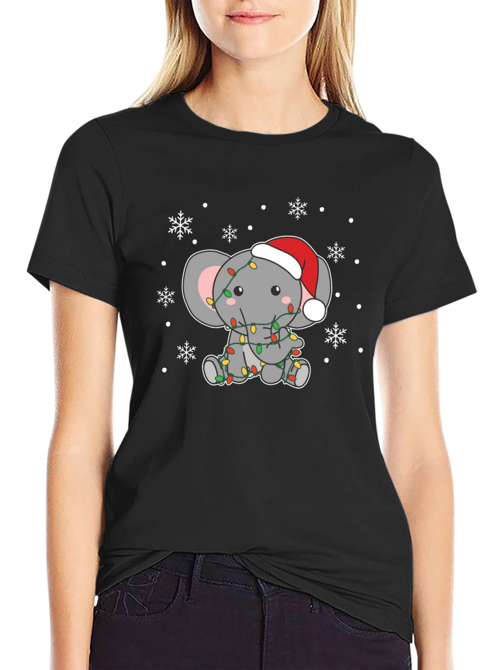Holiday Elephant Graphic Tee - Christmas T-Shirt