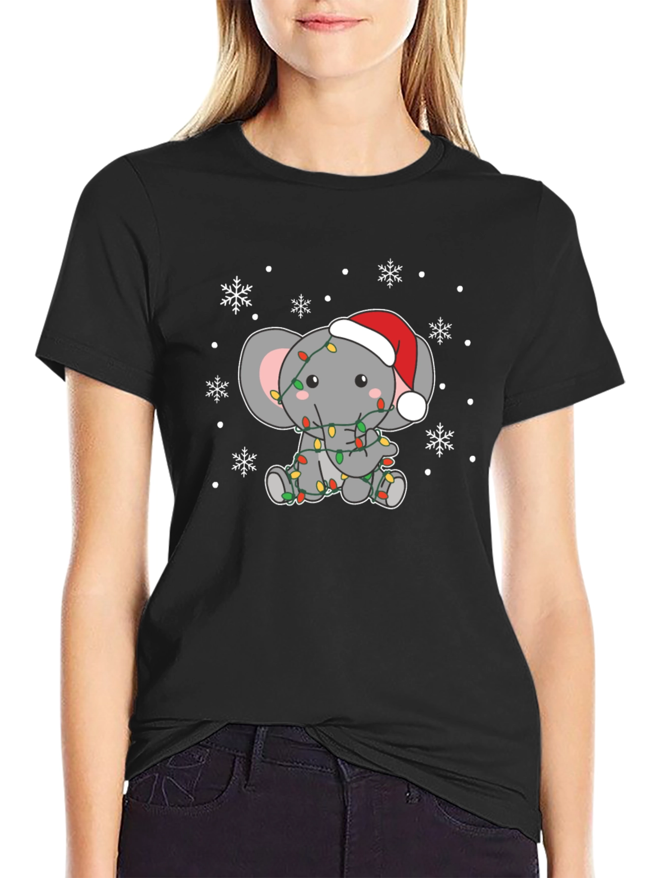 Holiday Elephant Graphic Tee - Christmas T-Shirt