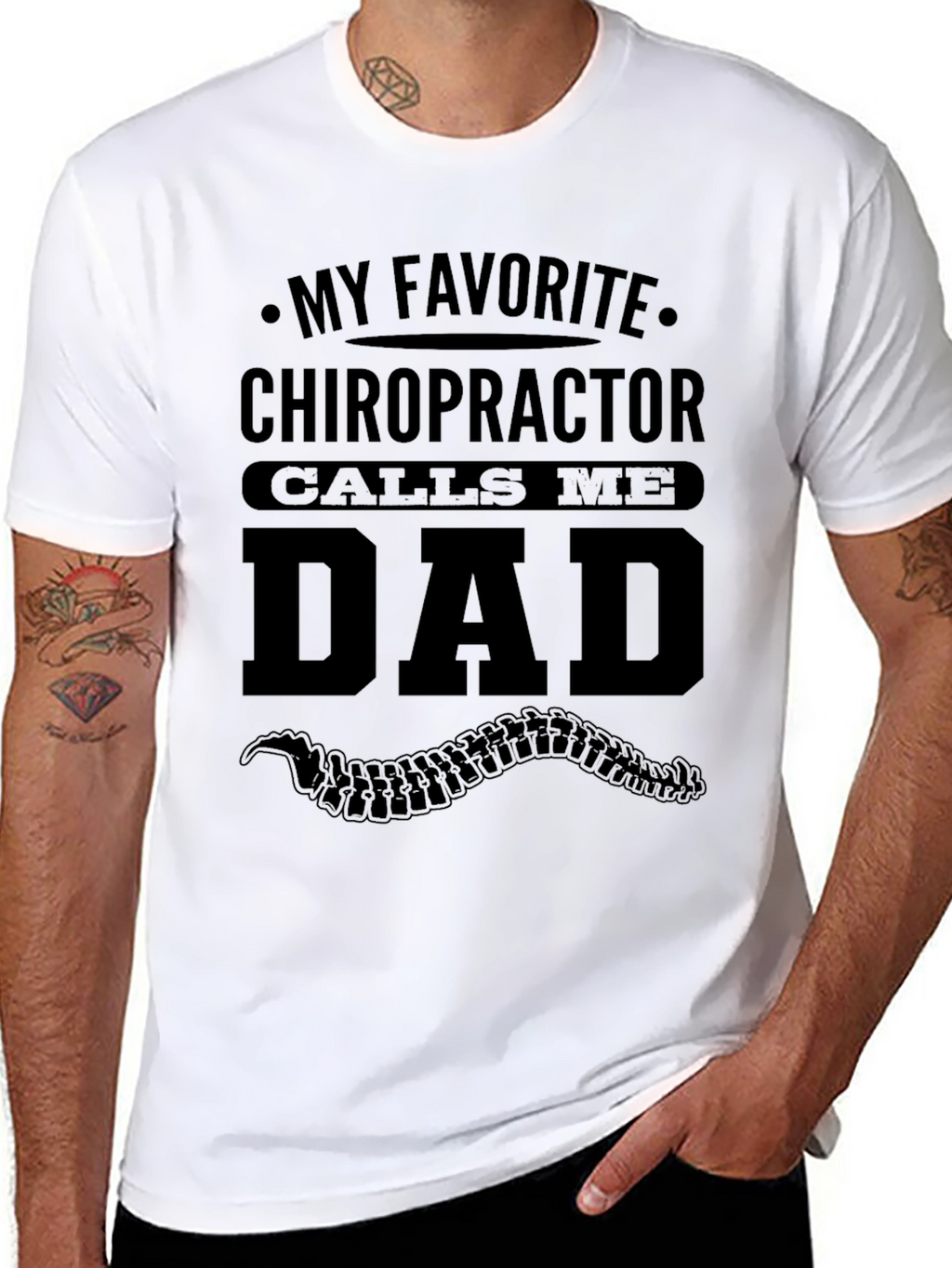 Chiropractor Dad T-Shirt - Black Novelty Tee