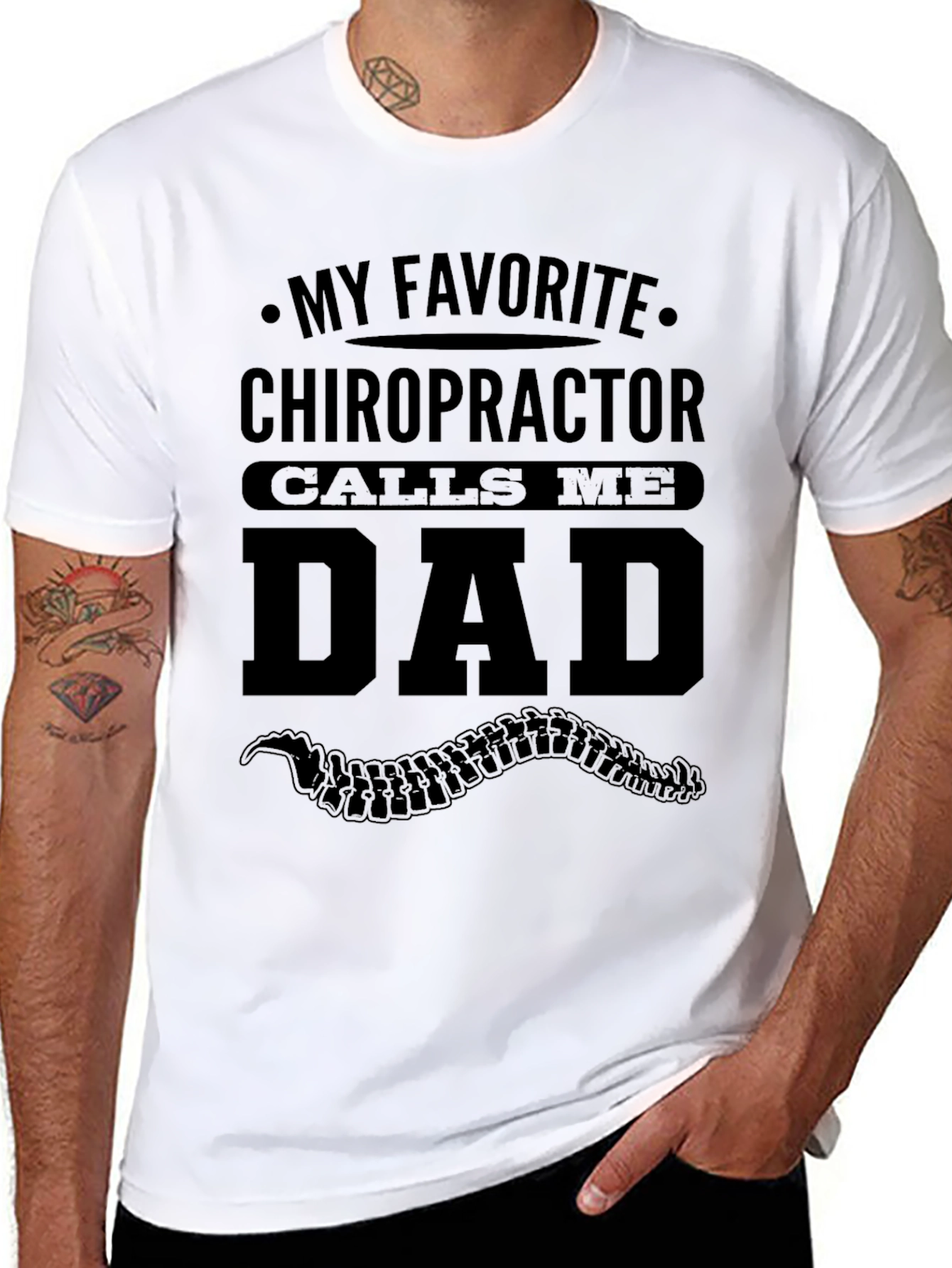 Chiropractor Dad T-Shirt - Black Novelty Tee