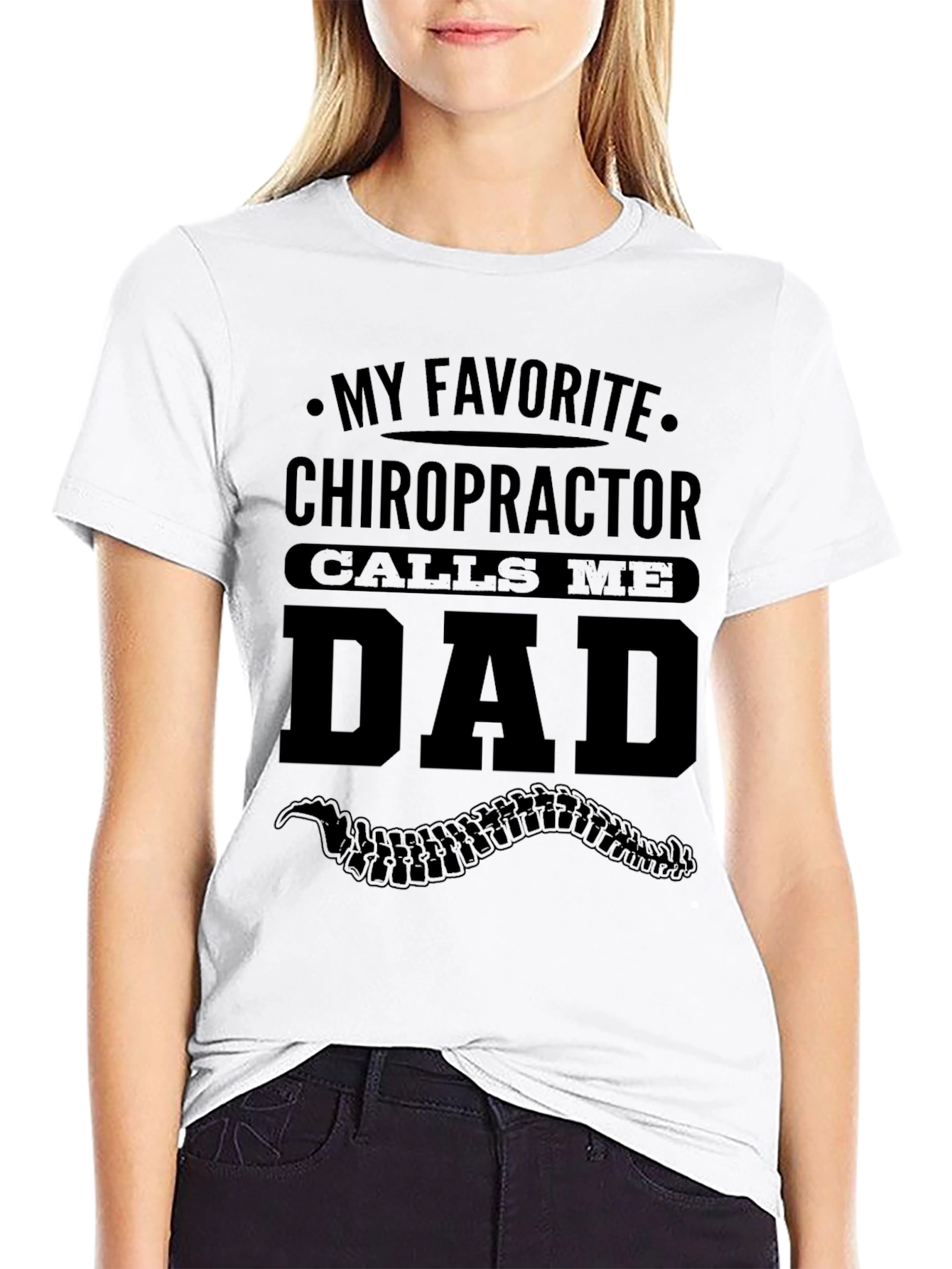 Chiropractor Dad T-Shirt - Black Novelty Tee
