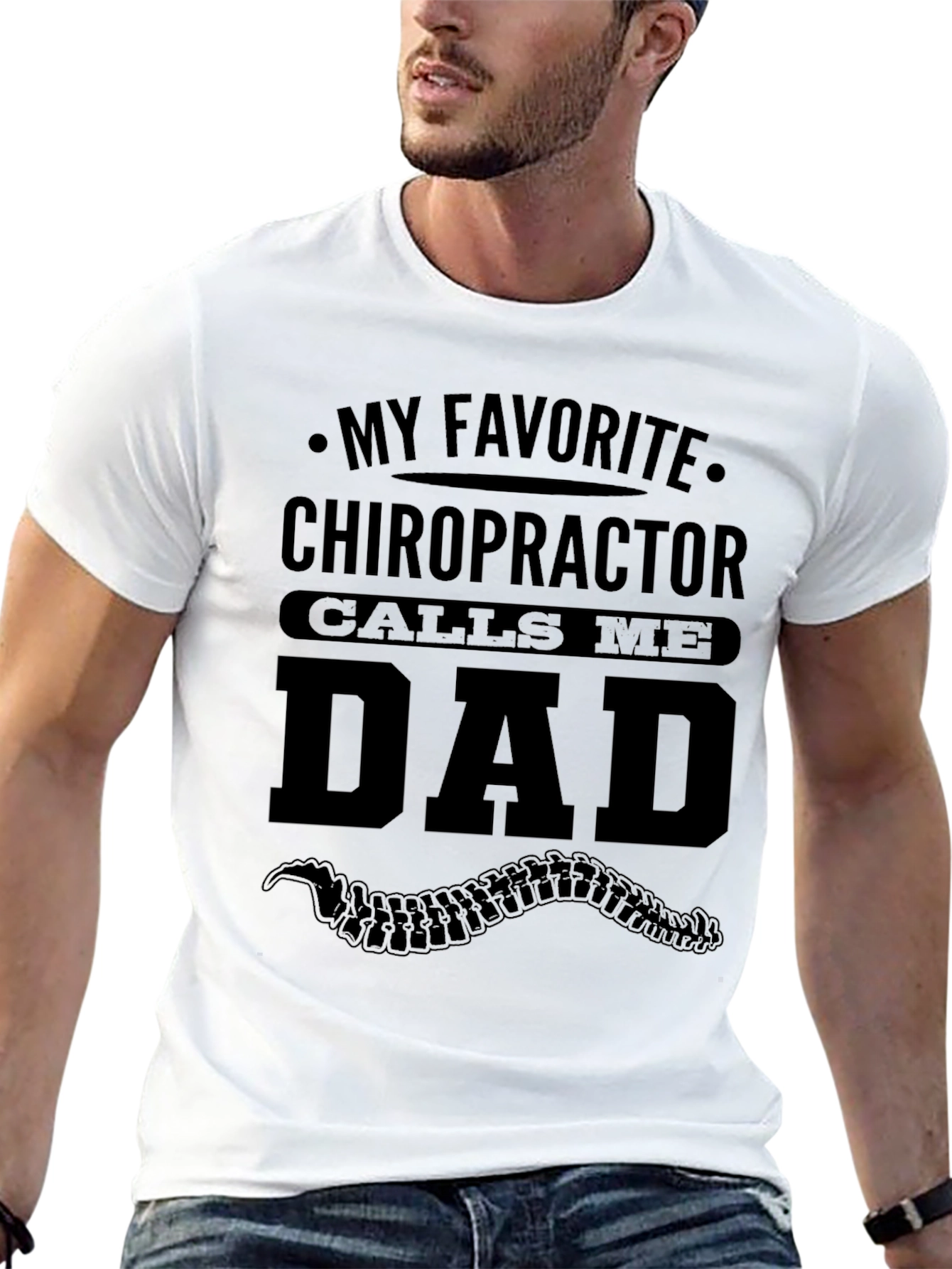 Chiropractor Dad T-Shirt - Black Novelty Tee