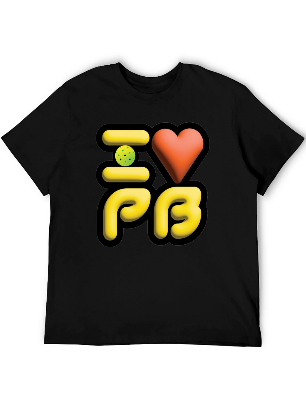 I Love PB Pickleball T-Shirt Black