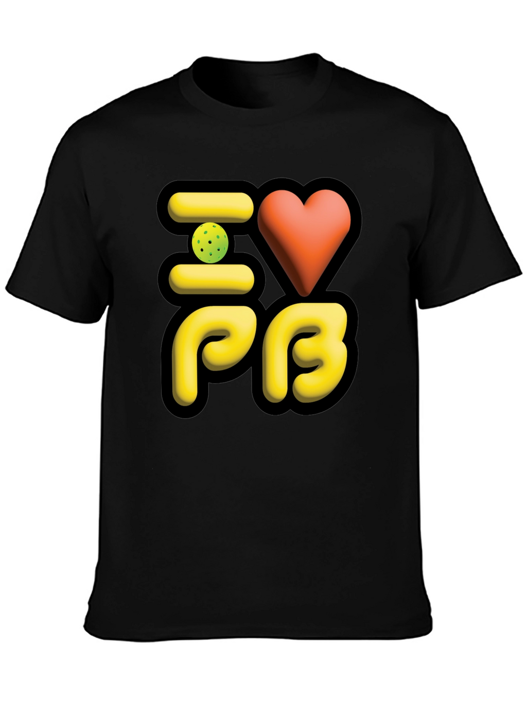I Love PB Pickleball T-Shirt Black