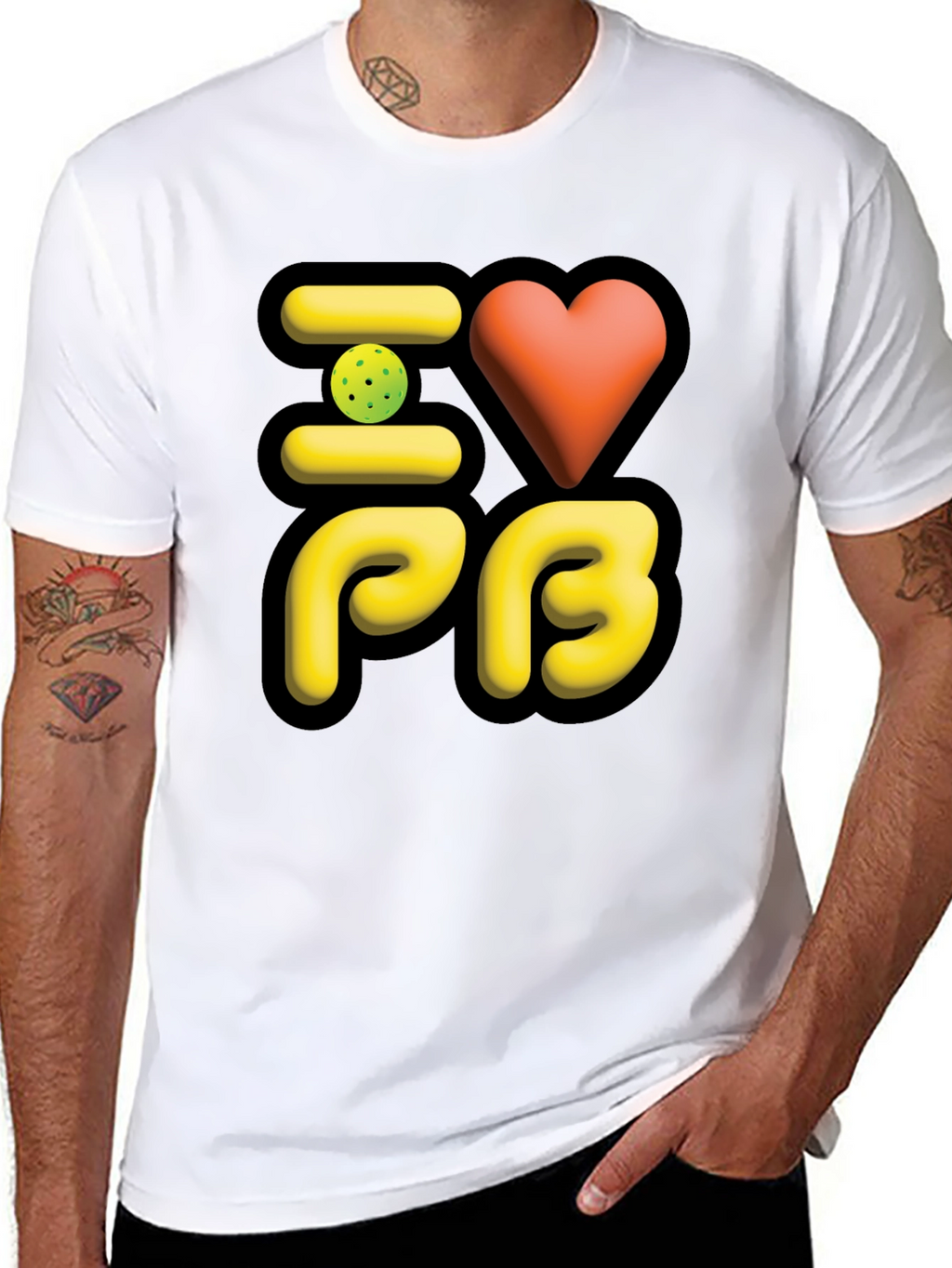 I Love PB Pickleball T-Shirt Black