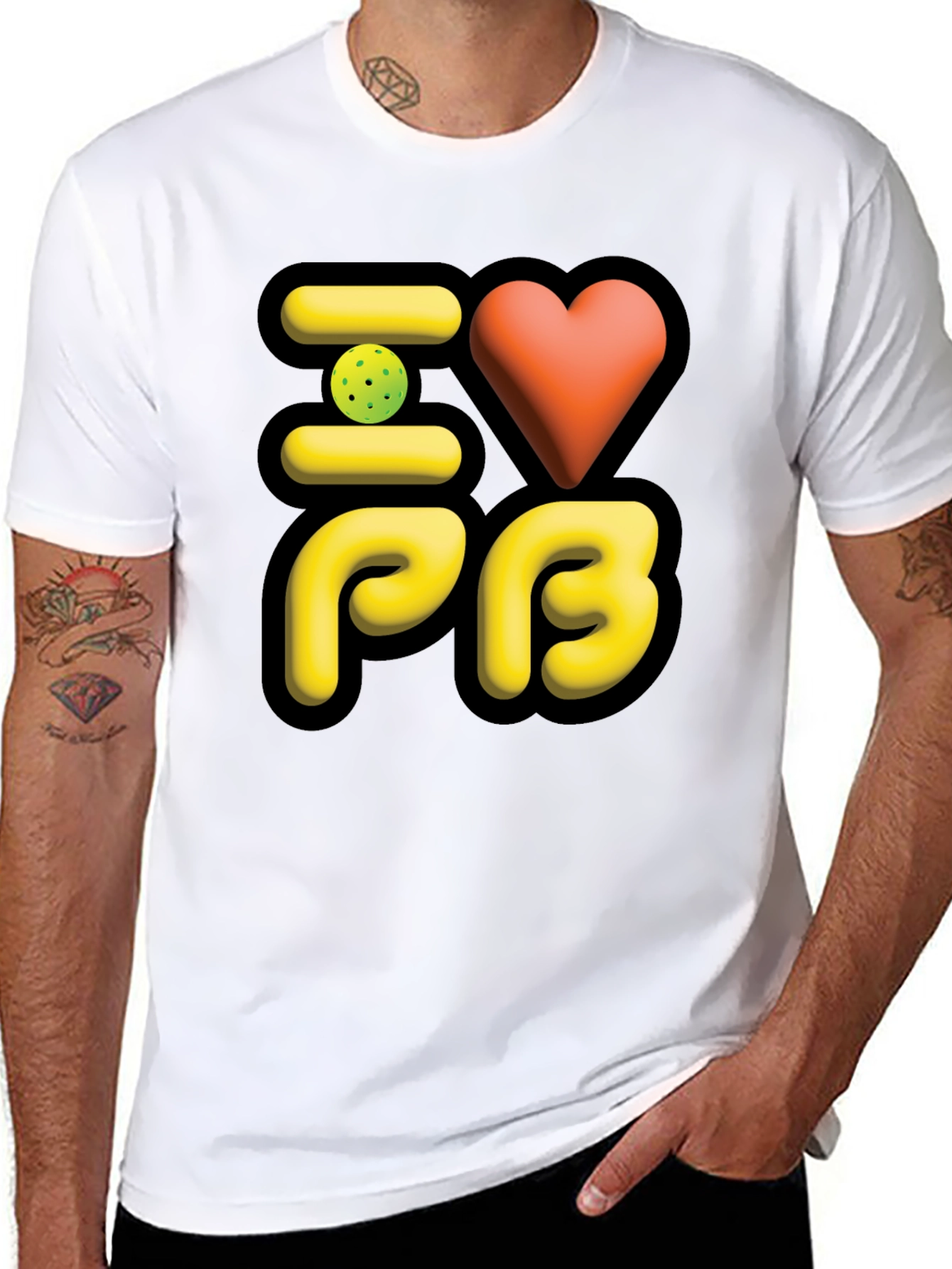 I Love PB Pickleball T-Shirt Black