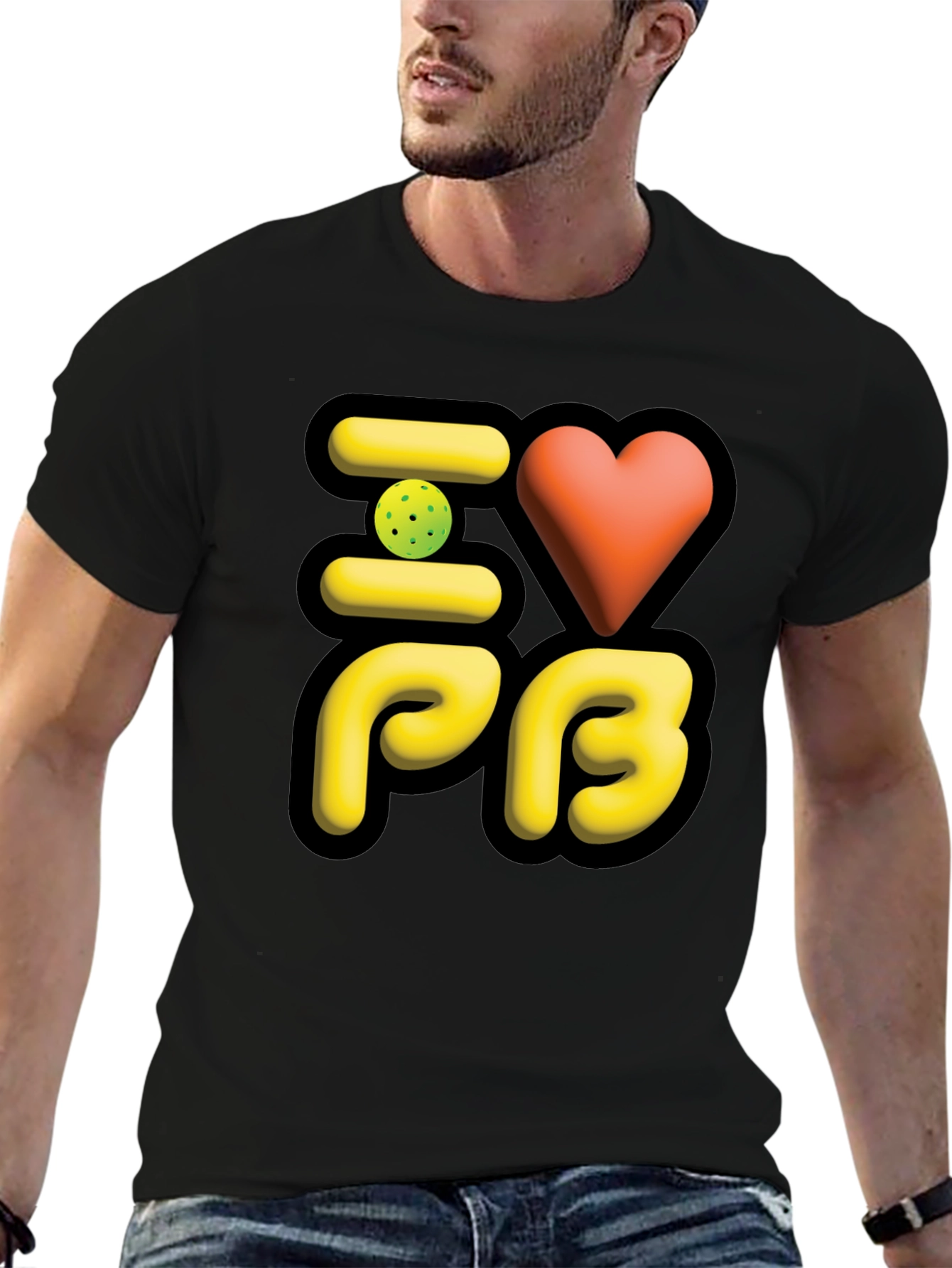 I Love PB Pickleball T-Shirt Black