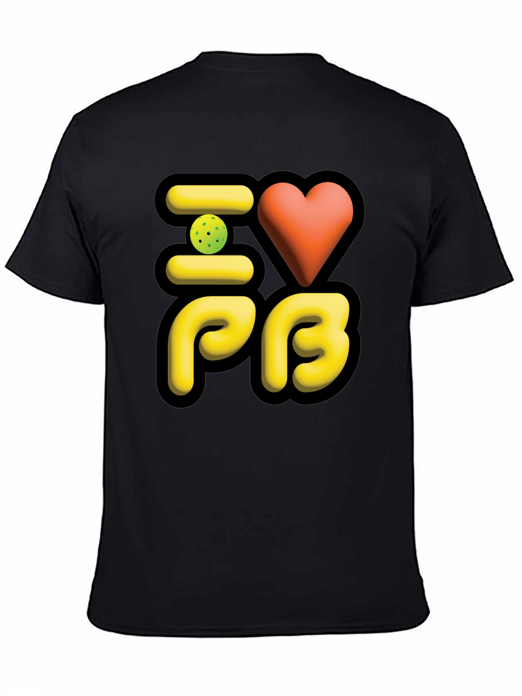 I Love PB Pickleball T-Shirt Black