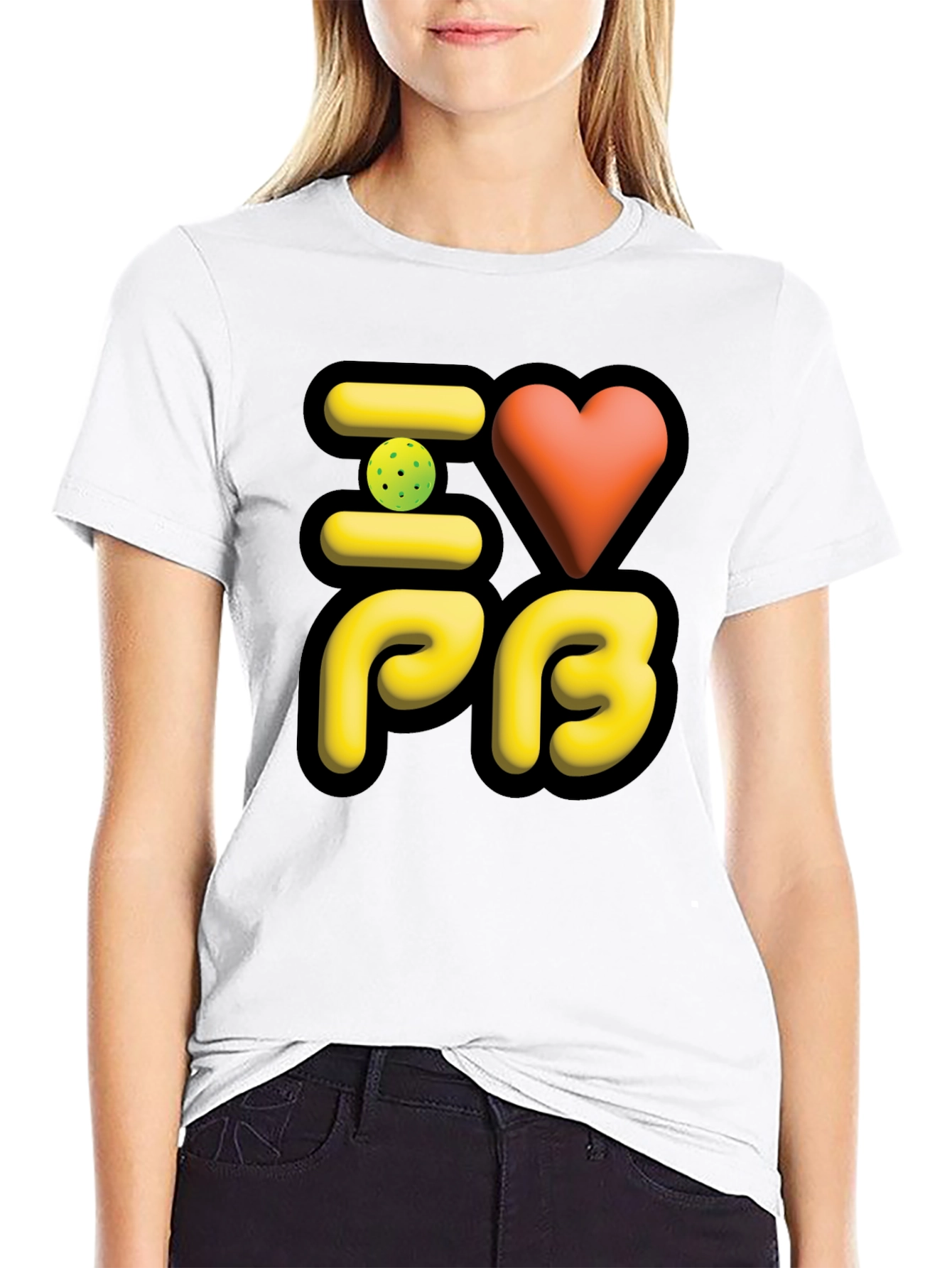I Love PB Pickleball T-Shirt Black