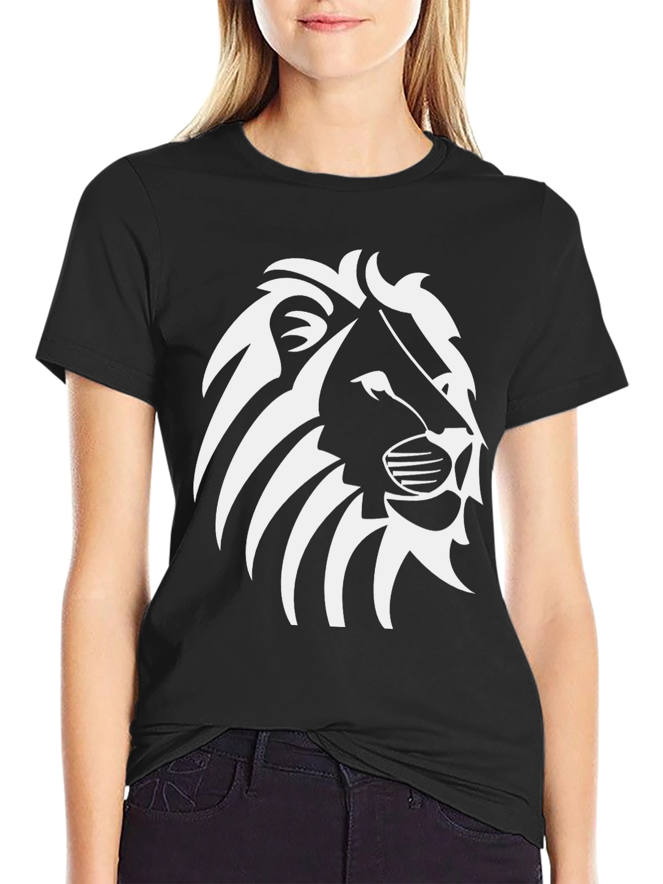 Lion Graphic Black T-Shirt - Bold Style