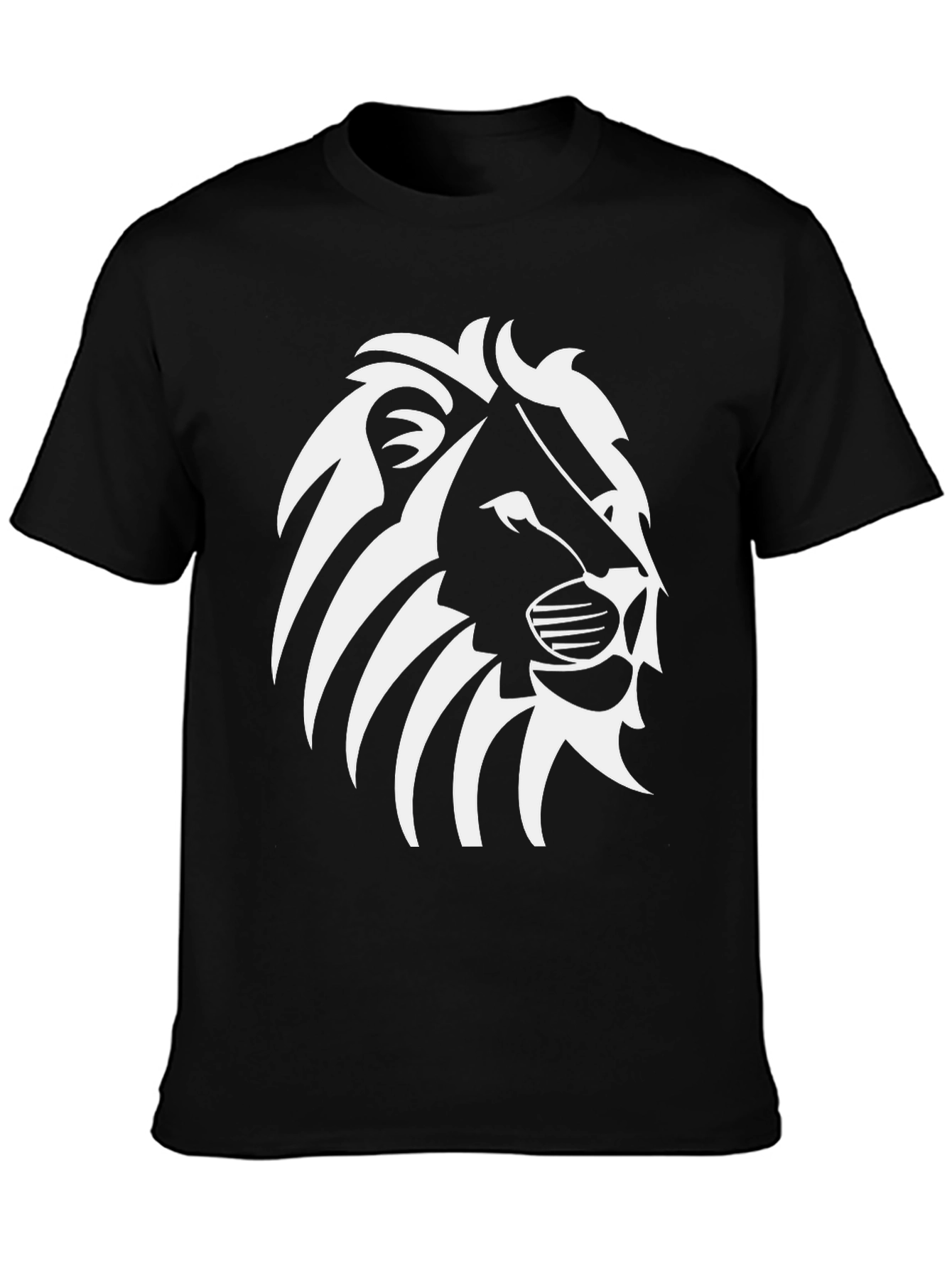 Lion Graphic Black T-Shirt - Bold Style