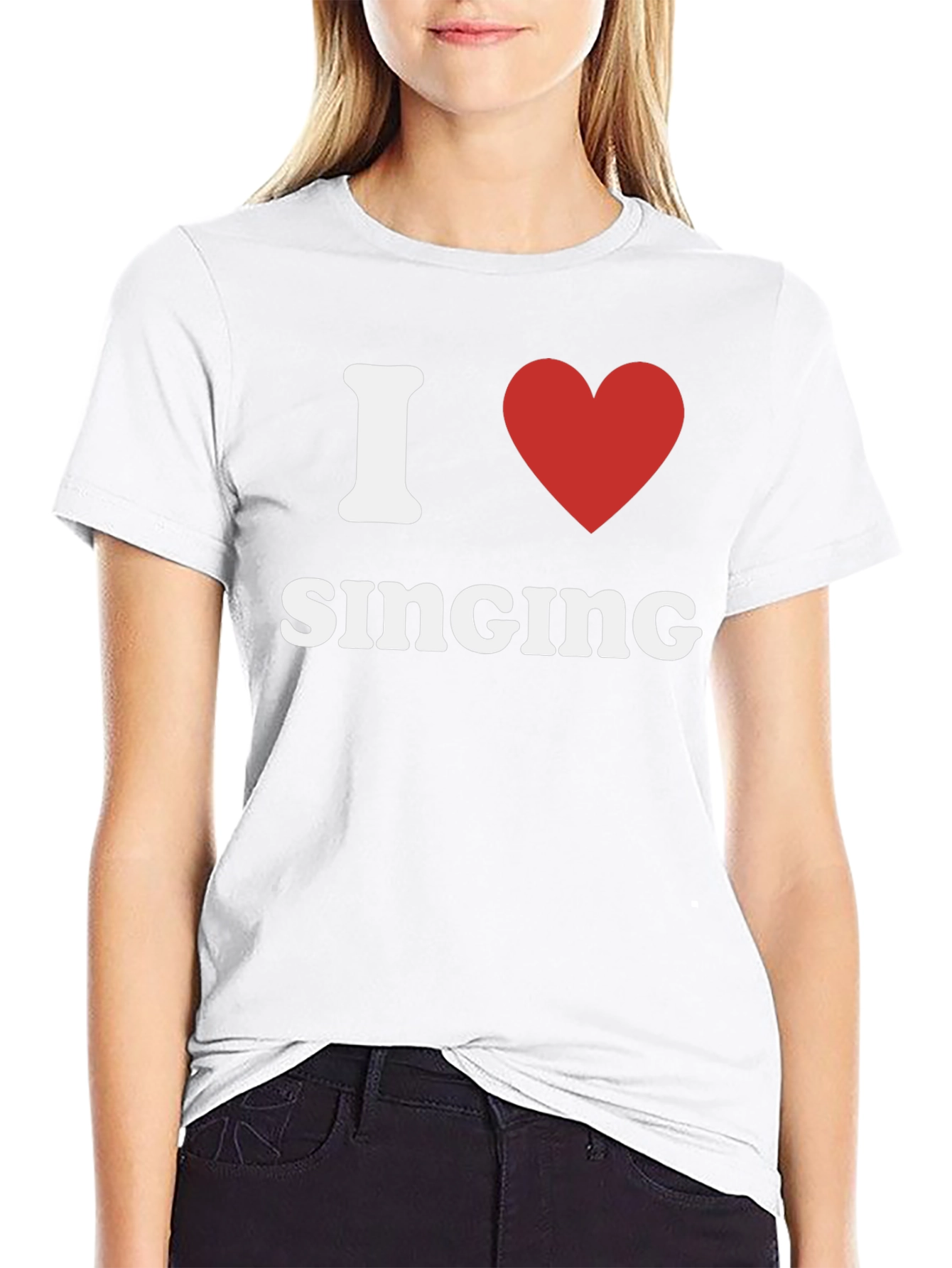 I Heart Singing T-Shirt - Black Cotton Tee