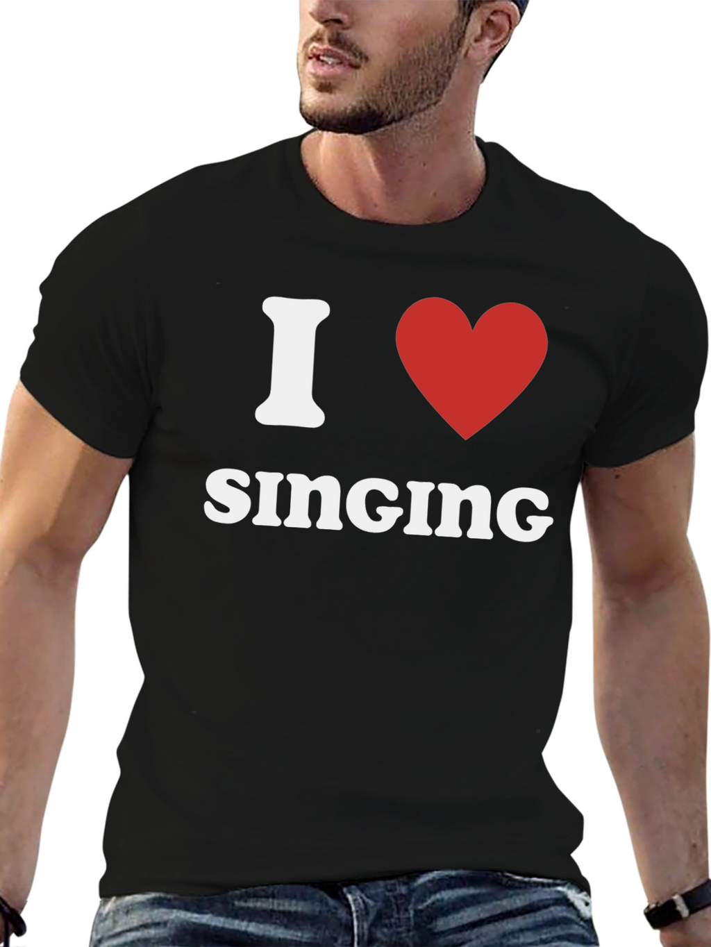 I Heart Singing T-Shirt - Black Cotton Tee